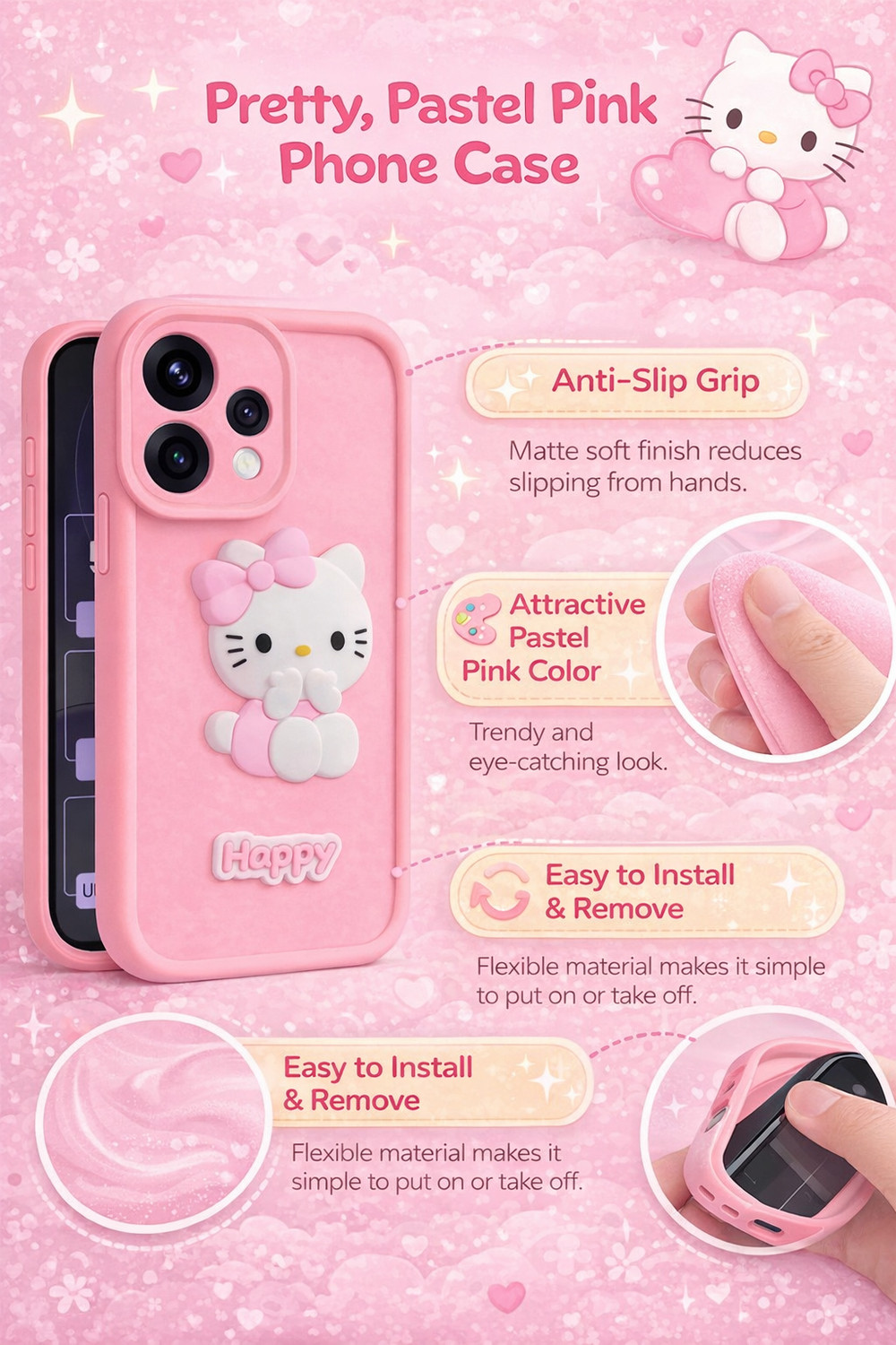 Image of Luxecase Back Cover for realme 15T 5G (Pink, Flexible, Silicon, Pack of: 1)
