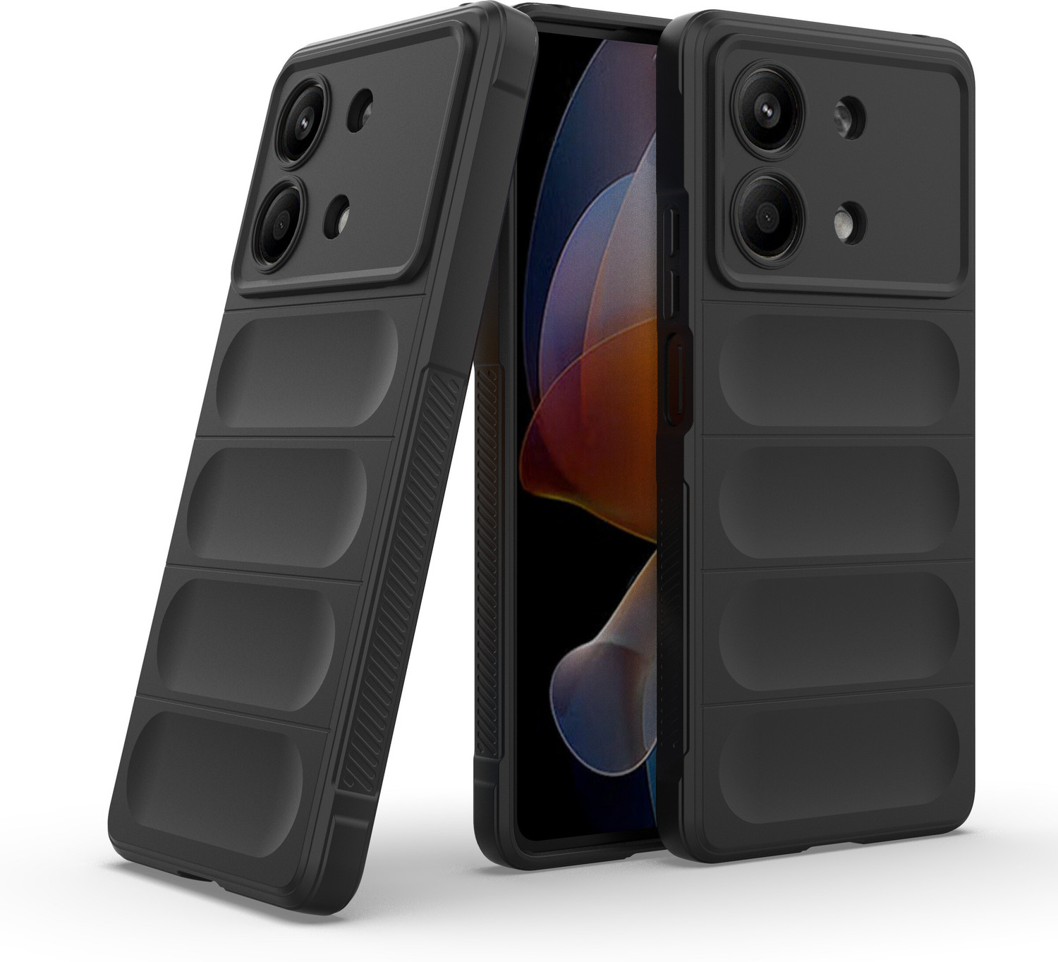 Image of MatteSmoke Back Cover for Poco X6 Neo 5G (Black, 3D Case, Rubber, Pack of: 1)
