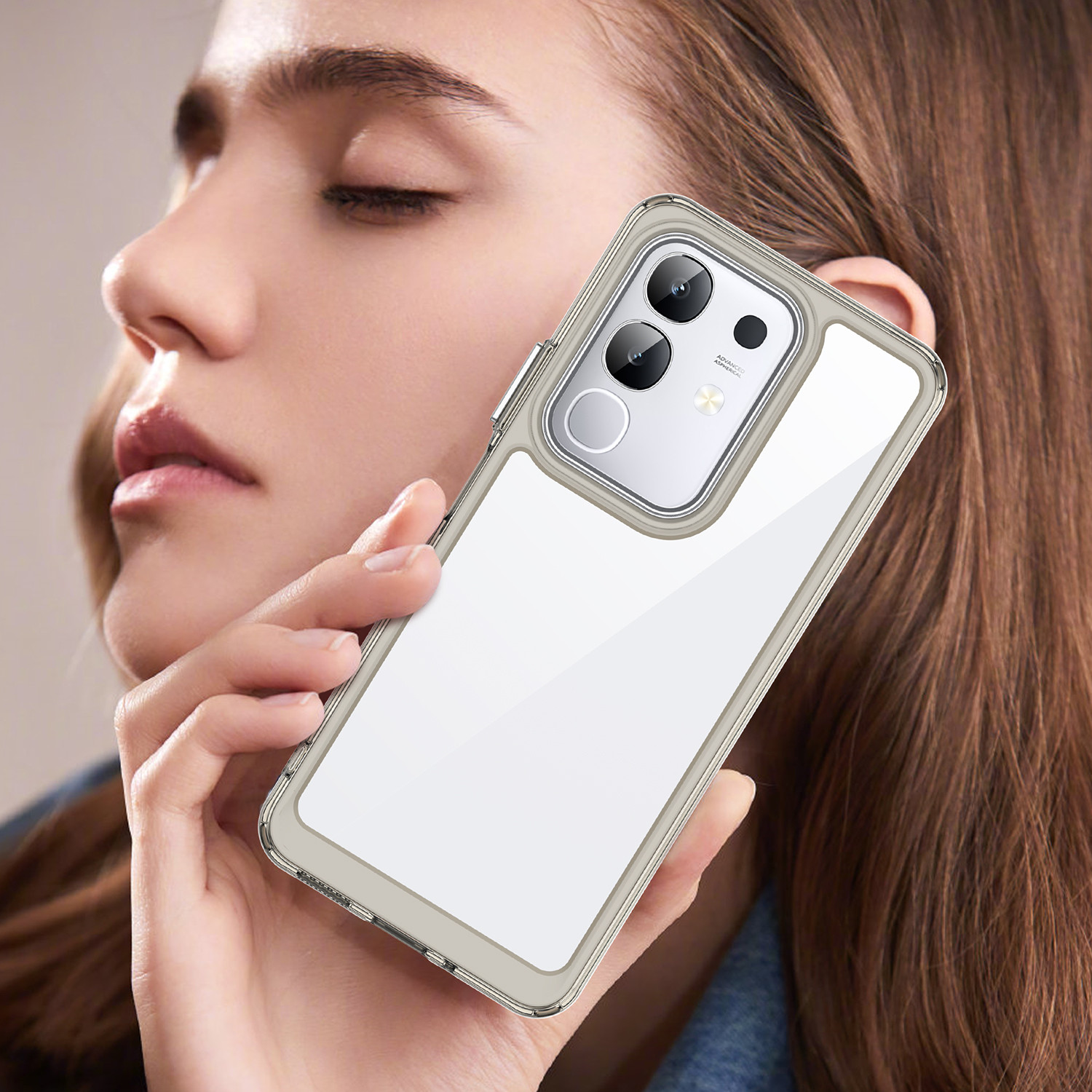 Image of Casener Back Cover for vivo T4x 5G (Beige, Transparent, Shock Proof, Thermoplastic Polyurethane, Pack of: 1)