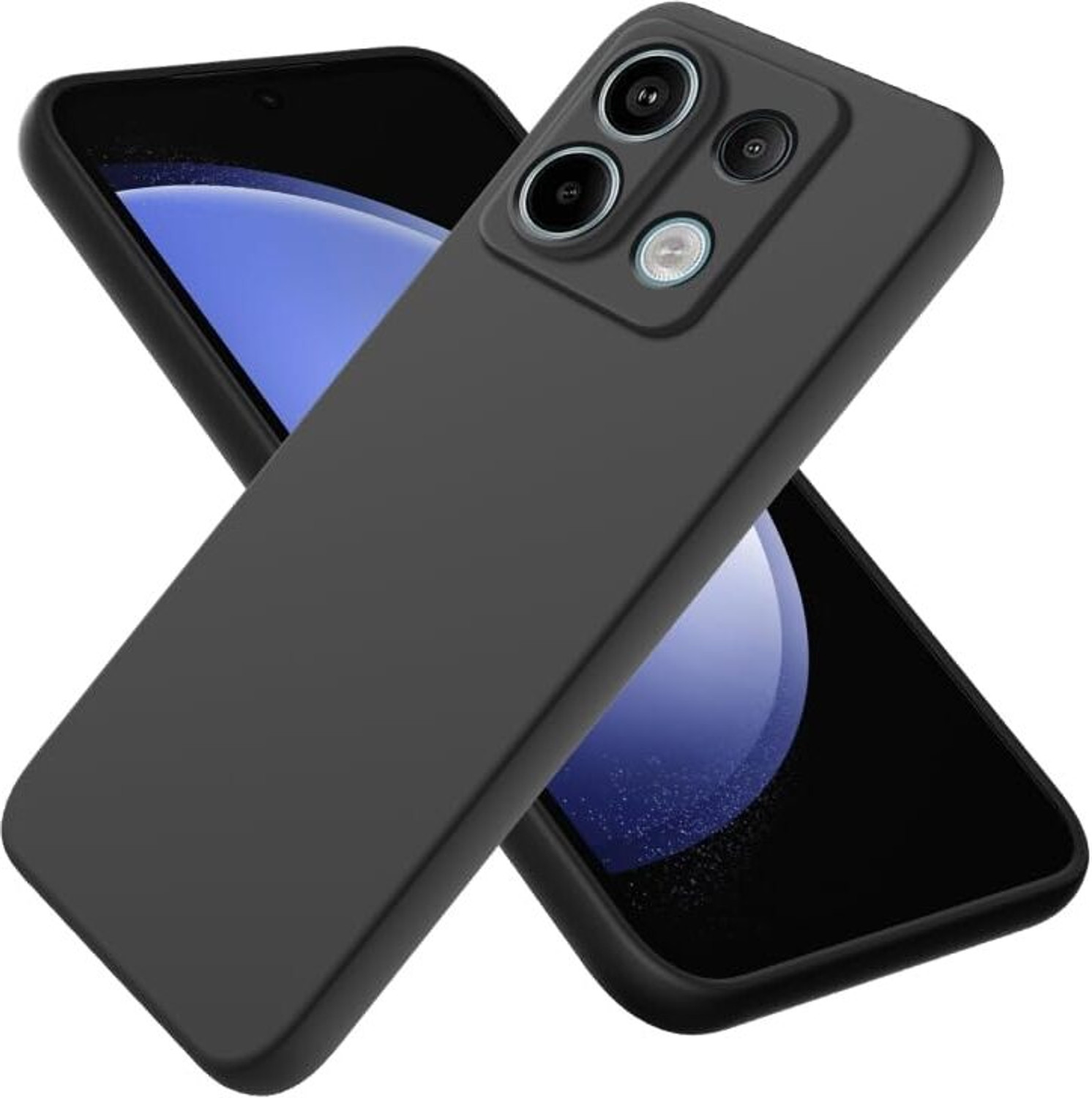 Image of MatteSmoke Back Cover for Poco X6 Neo 5G (Black, 3D Case, Rubber, Pack of: 1)
