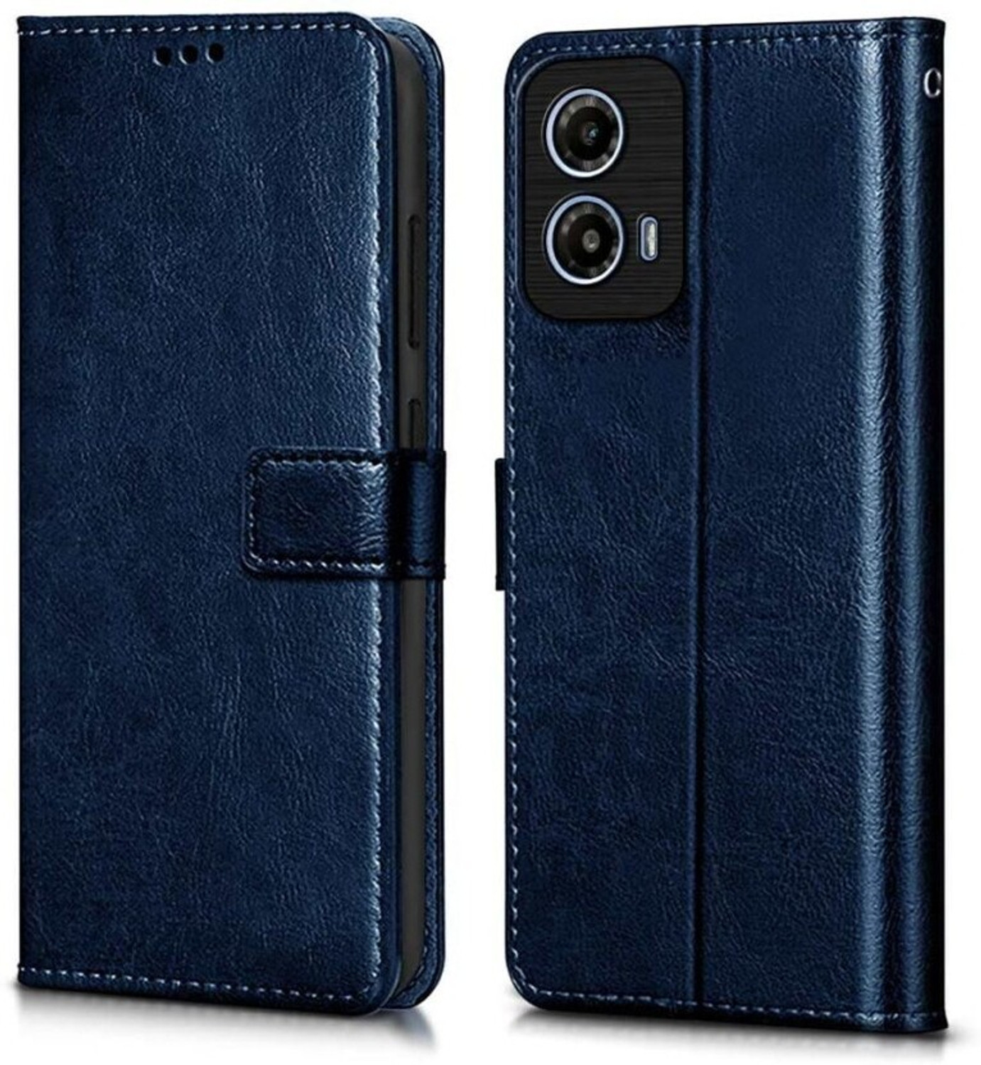 Image of SESS XUSIVE Flip Cover for Motorola Moto G34 5G -Dual-Color Leather Finish Wallet - Brown & Coffee (Multicolor, Dual Protection, Leather)