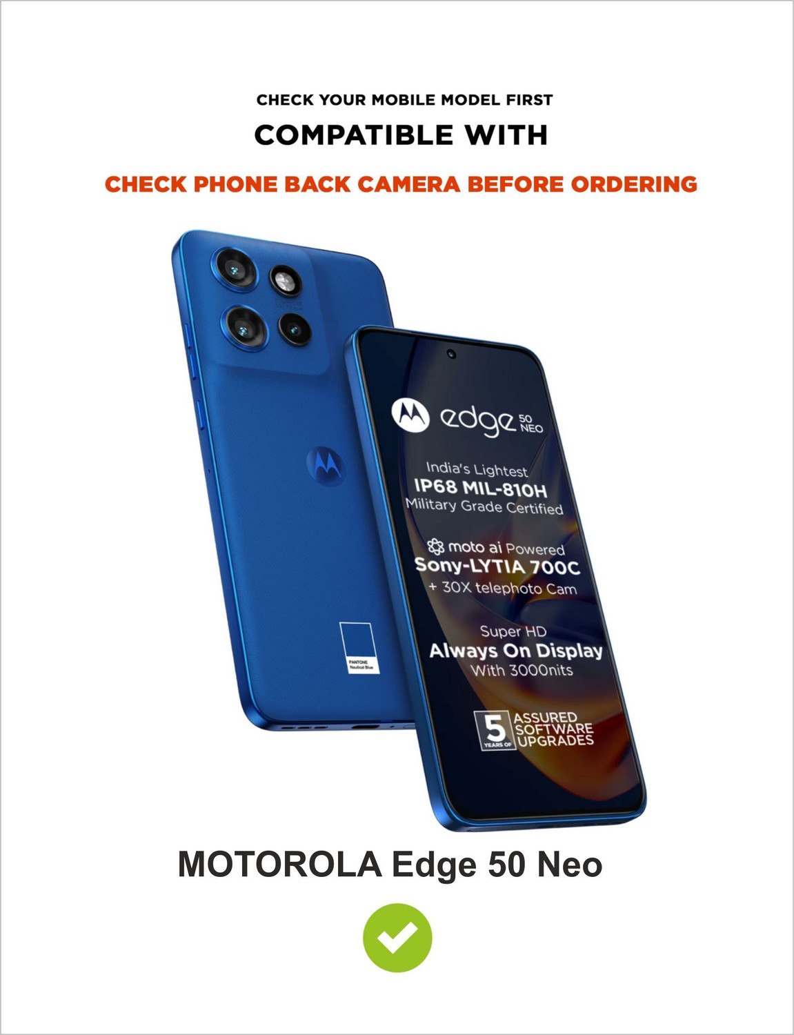 Image of SBMS Back Cover for Motorola Moto Edge 50 Neo 5G (Purple, Shock Proof, Silicon, Pack of: 1)