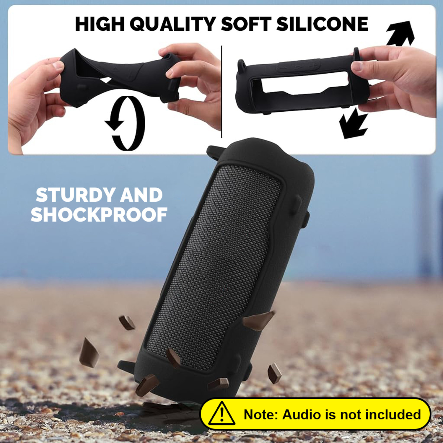 Image of sannidhi Speaker Case Cover for NA (Black, Silicon, Pack of: 1)