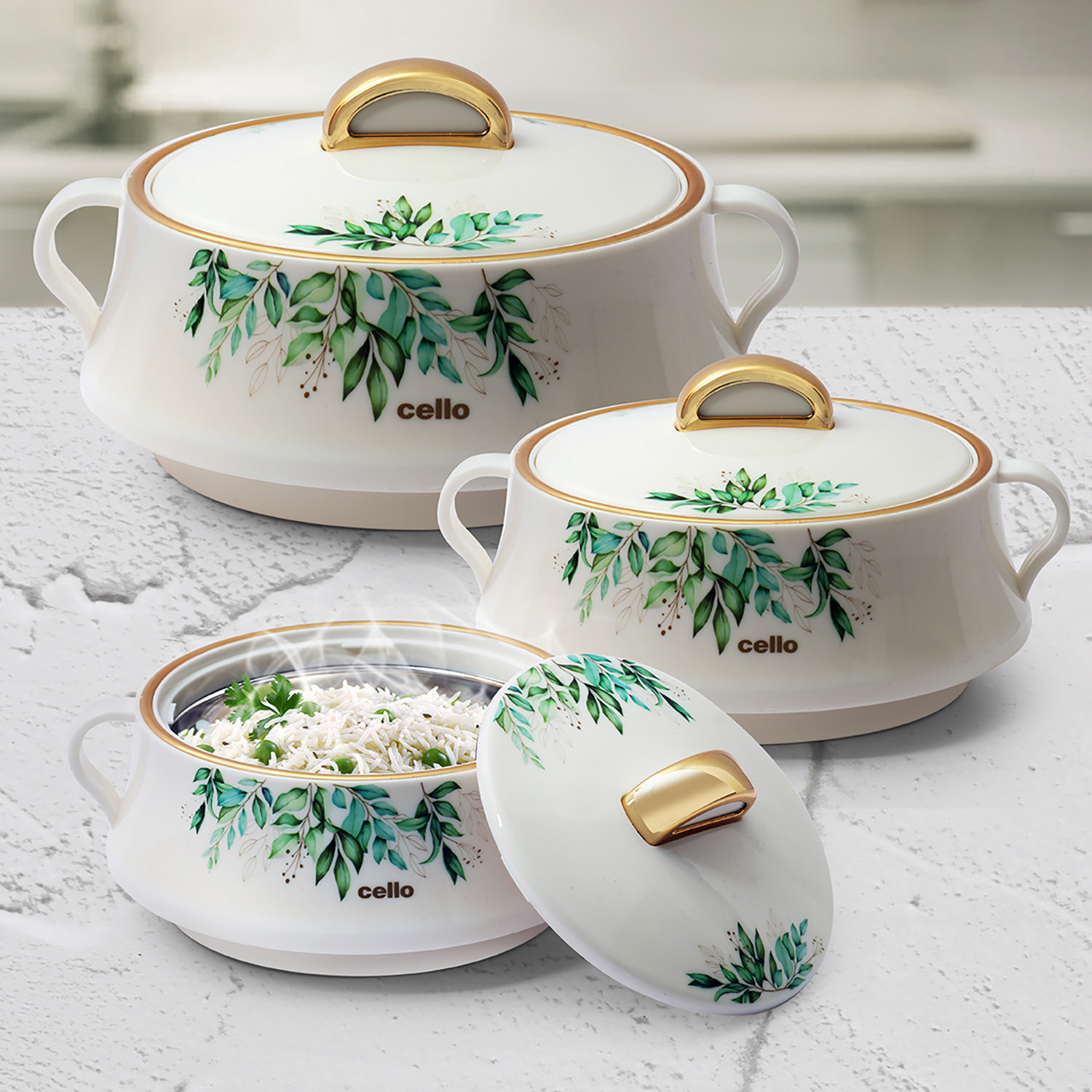 cello Midas Pack of 3 Thermoware Casserole Set
