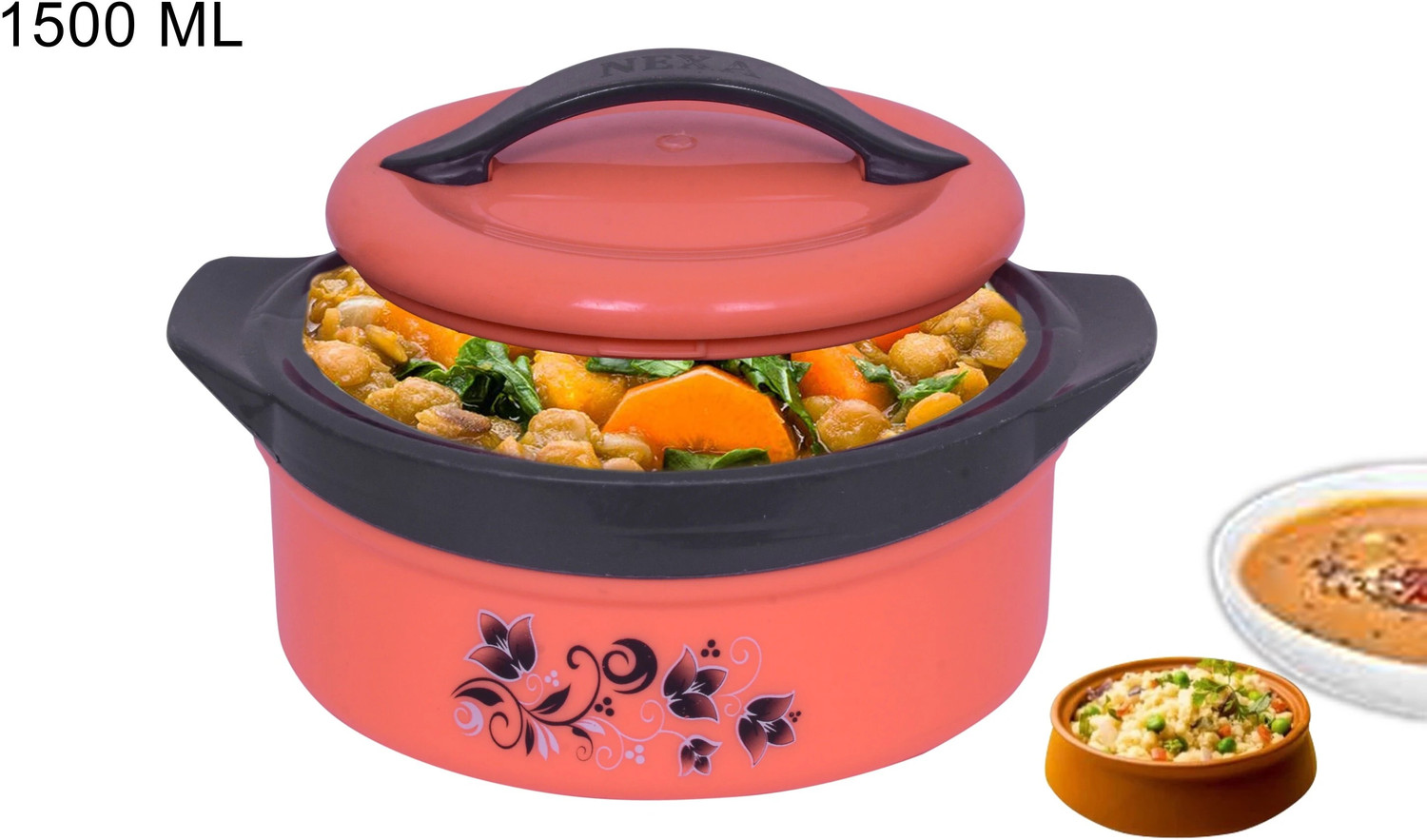 Image of Raghunandan Printed Casserole with Lid for Roti /Chapati || Hot Pot for Hot Meal /Curry Thermoware Casserole (3500 ml)