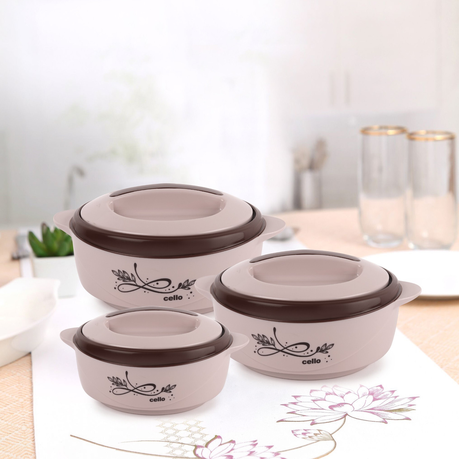 Cello Sapphire Thermoware Casserole Set (Pack of 3)