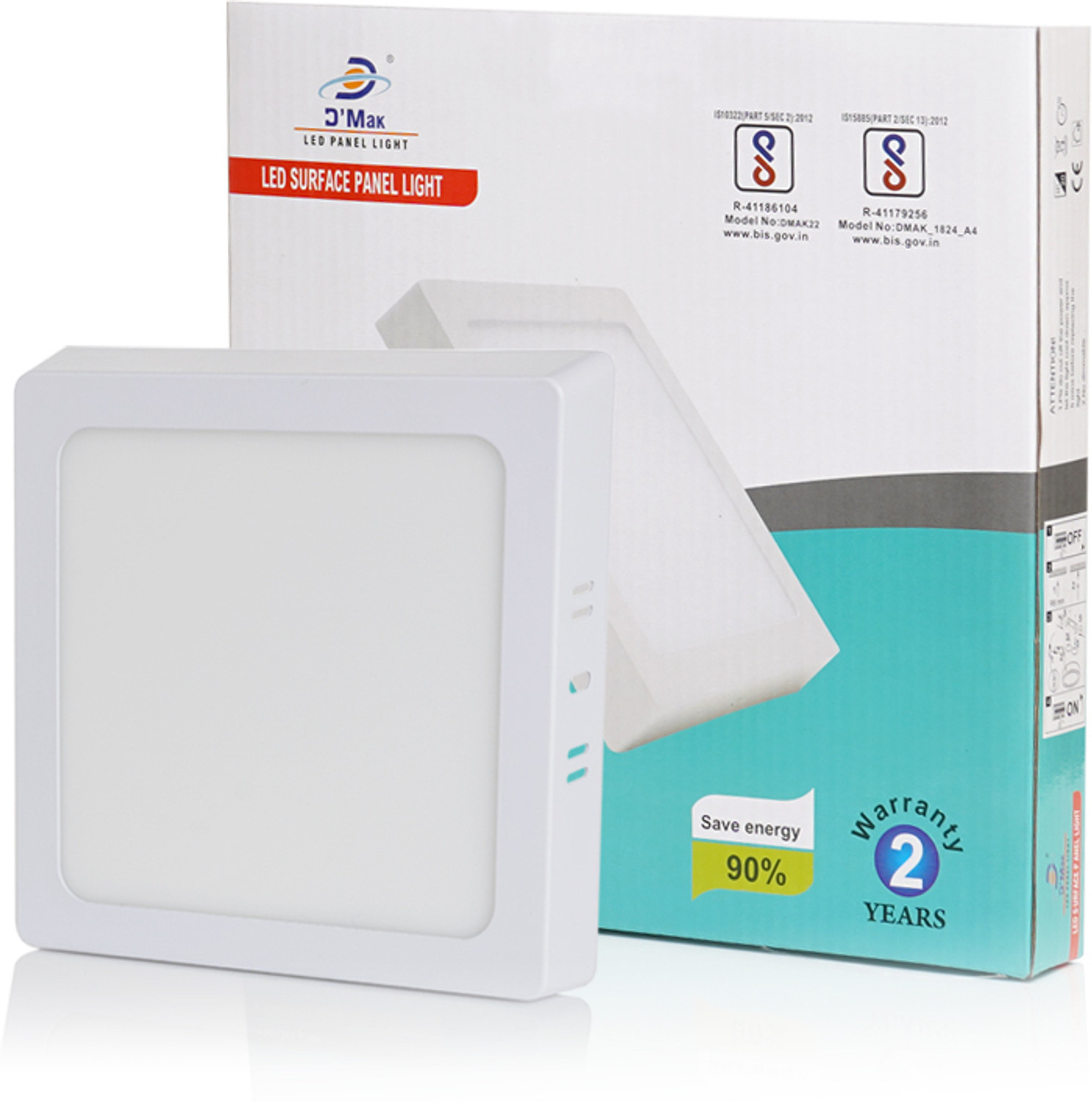 D'Mak 22W Square LED Surface Mounted Panel Light – Cool White