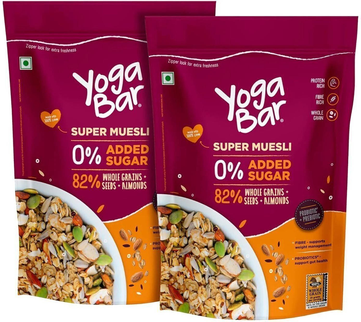 Image of fulfilling No Sugar Muesli 700g- Gluten free healthy breakfast- Seeds, Nuts and Dry fruits Pouch (700 g)