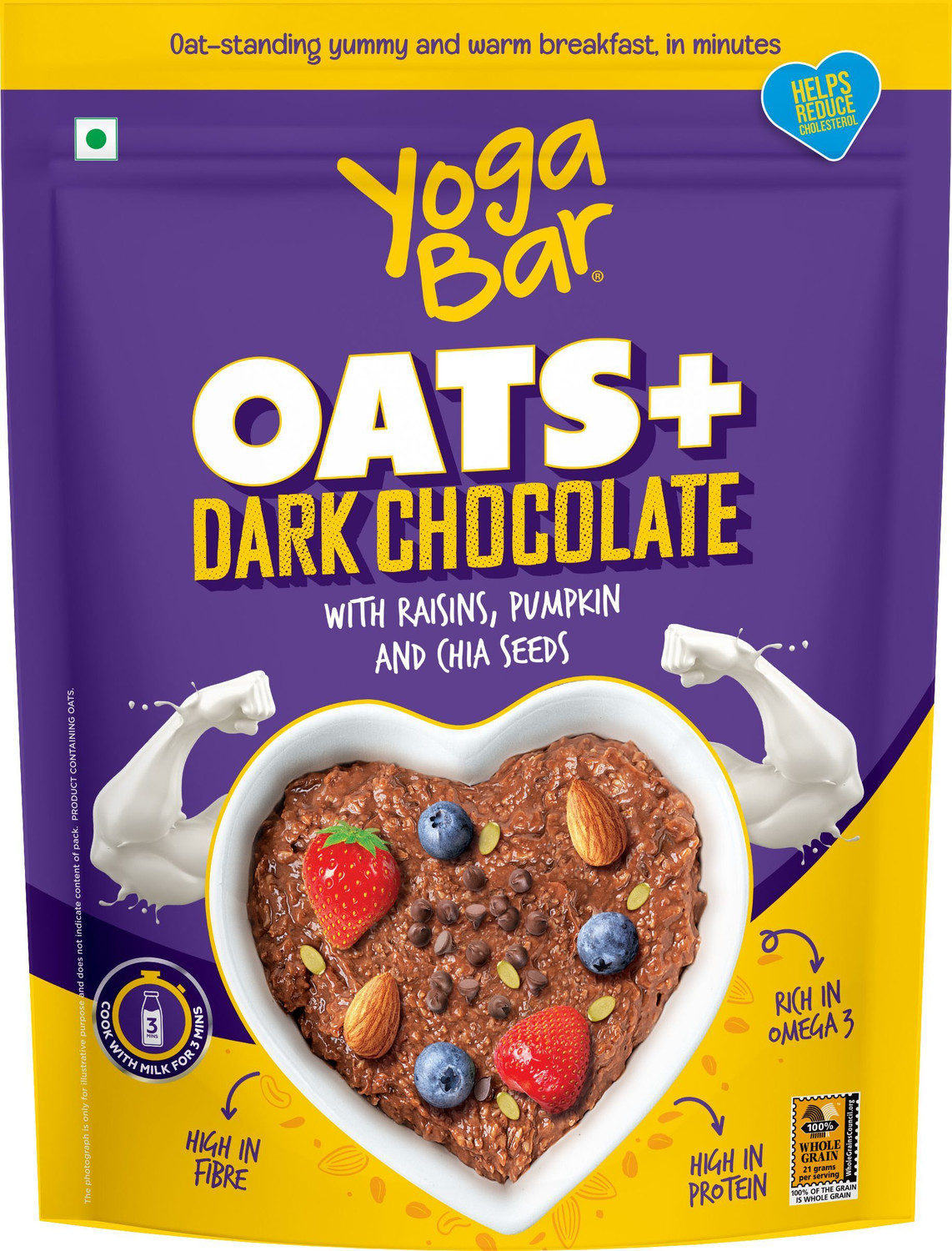 Yogabar Oats Dark Chocolate Oatmeal Pouch  (1 kg)
