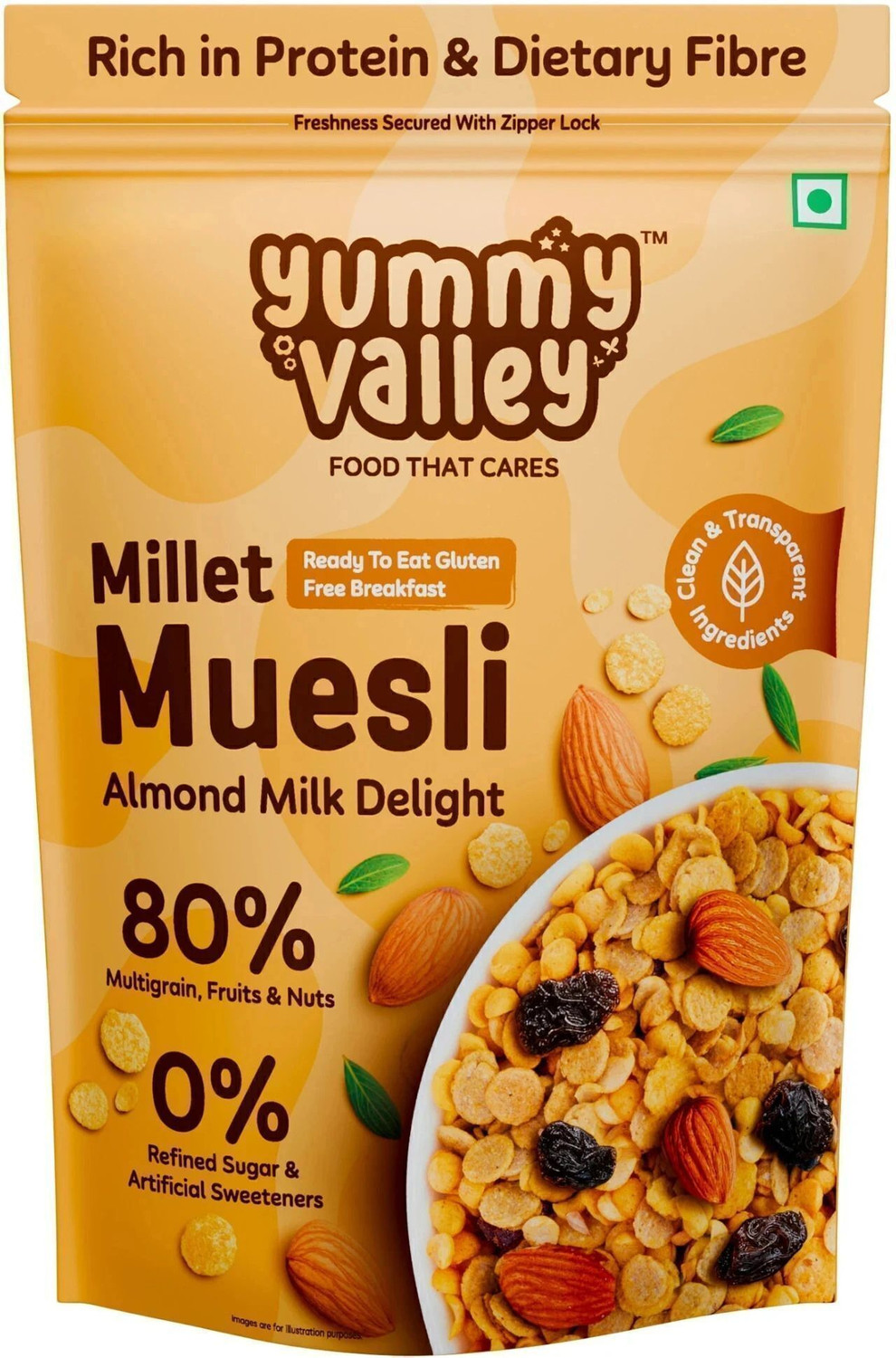 Image of fulfilling No Sugar Muesli 700g- Gluten free healthy breakfast- Seeds, Nuts and Dry fruits Pouch (700 g)