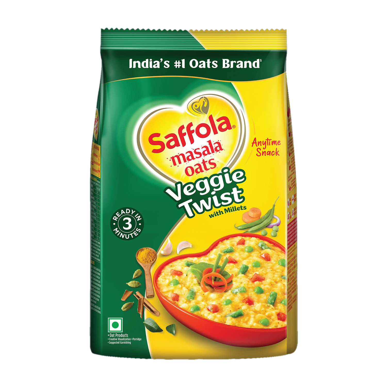 Saffola Masala Oats, Tasty Evening Snack, Veggie Twist, Pouch  (1 kg)