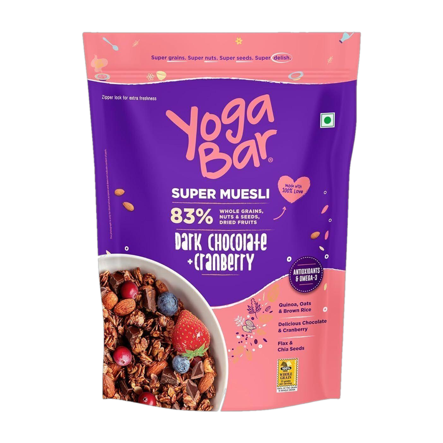 Image of fulfilling No Sugar Muesli 700g- Gluten free healthy breakfast- Seeds, Nuts and Dry fruits Pouch (700 g)