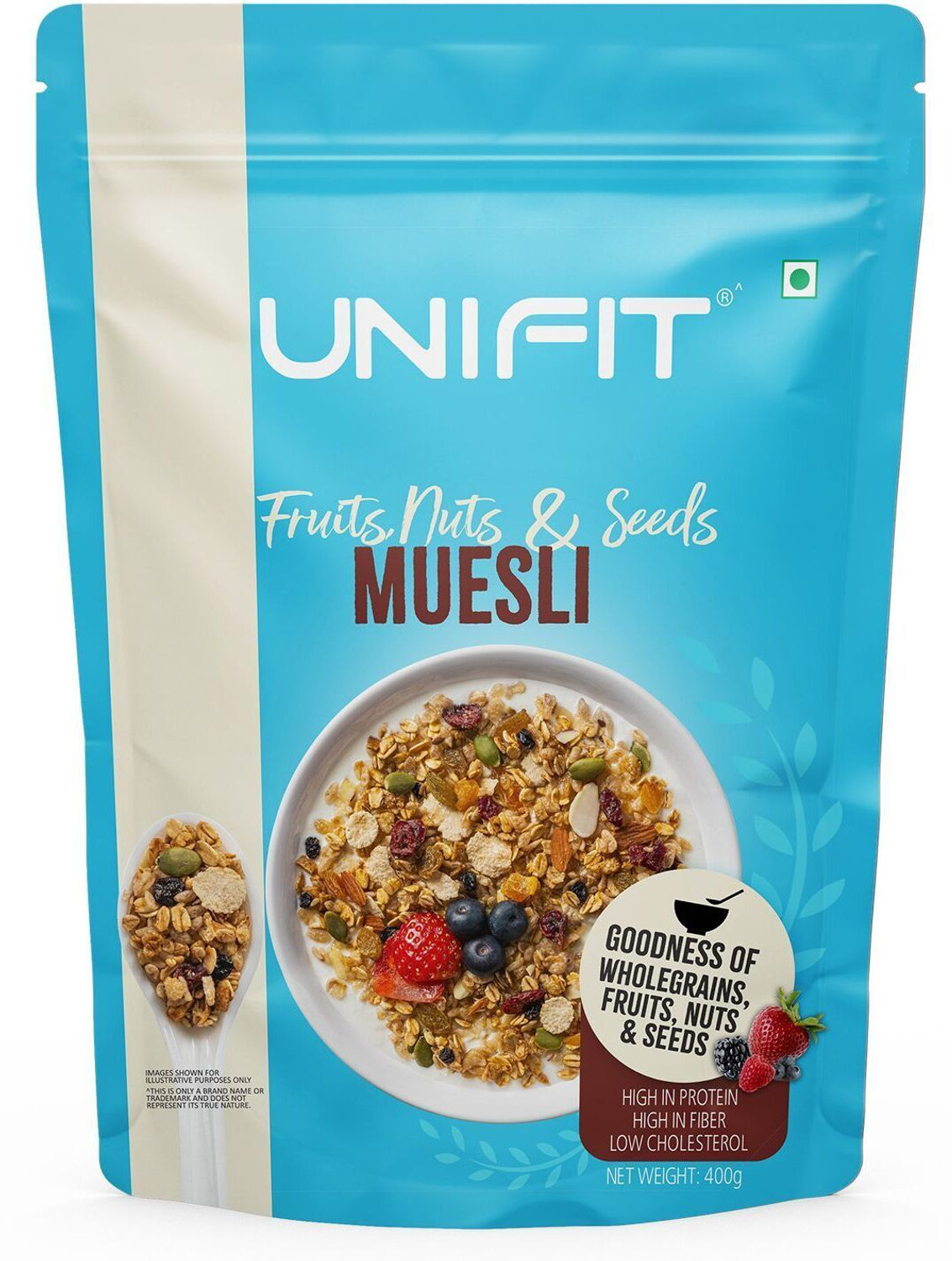 Image of fulfilling No Sugar Muesli 700g- Gluten free healthy breakfast- Seeds, Nuts and Dry fruits Pouch (700 g)