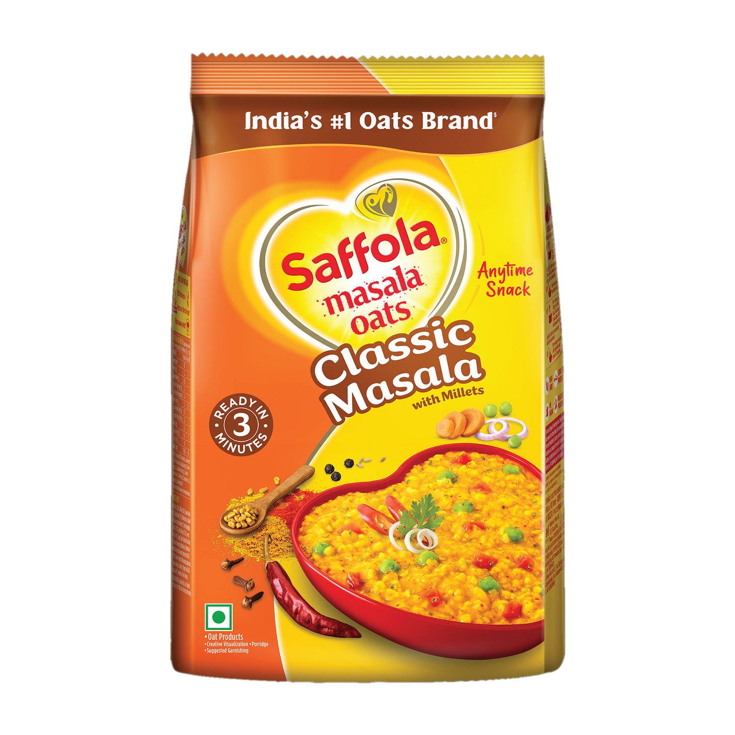 Saffola Masala Oats, Tasty Evening Snack, Classic Masala, Pouch  (1 