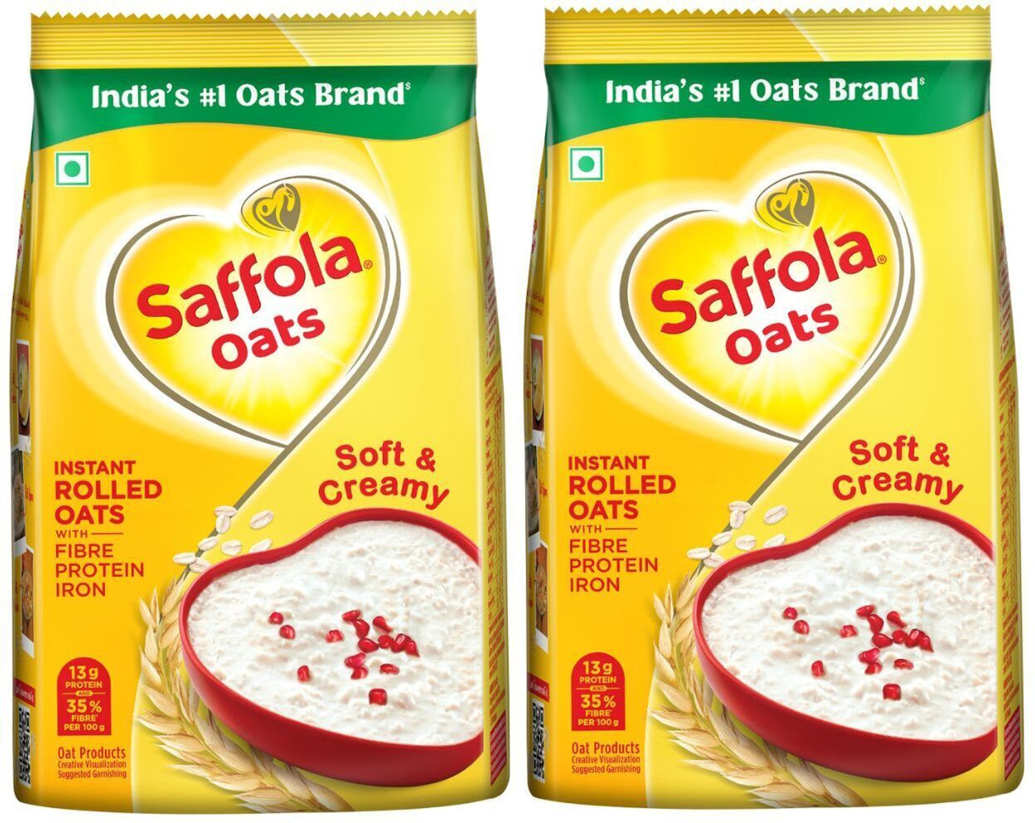 Saffola Oats,Rolled Oats,Creamy Oats 100% Natural, High Protein &amp; 