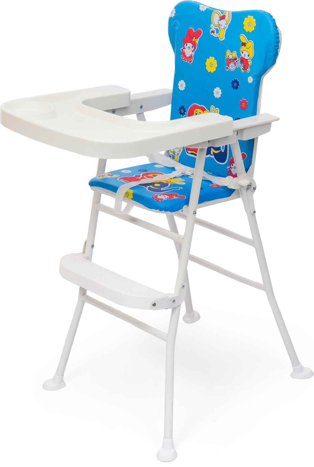 Image of DANDLES Baby Highchair with Soft Cushion and Protection Belt and Feeding Mealtime Tray (Pink)