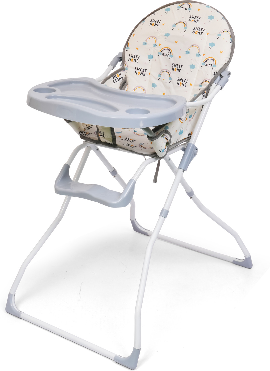 Image of DANDLES Baby Highchair with Soft Cushion and Protection Belt and Feeding Mealtime Tray (Pink)