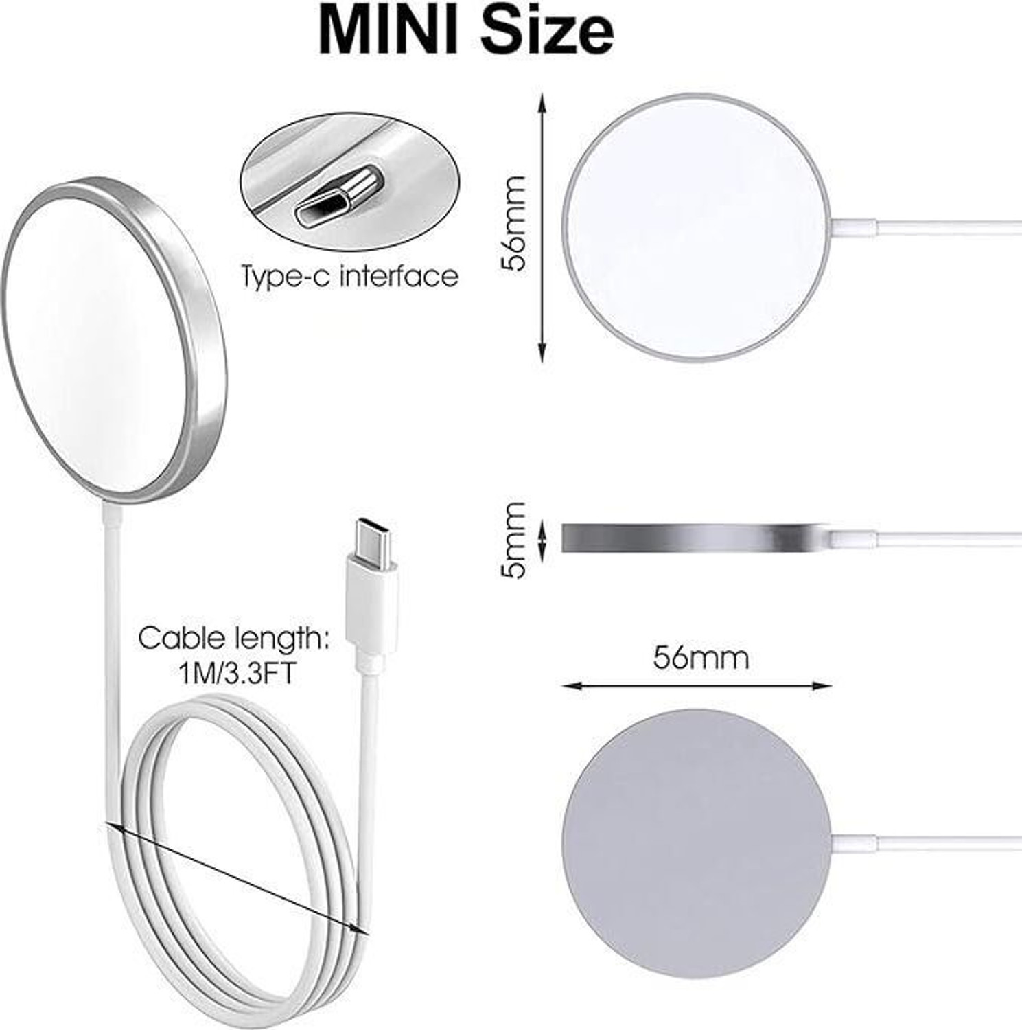 Image of DAKSHWAYDR T800 Ultra Smartwatch Magnetic Wireless Charger Charging Pad