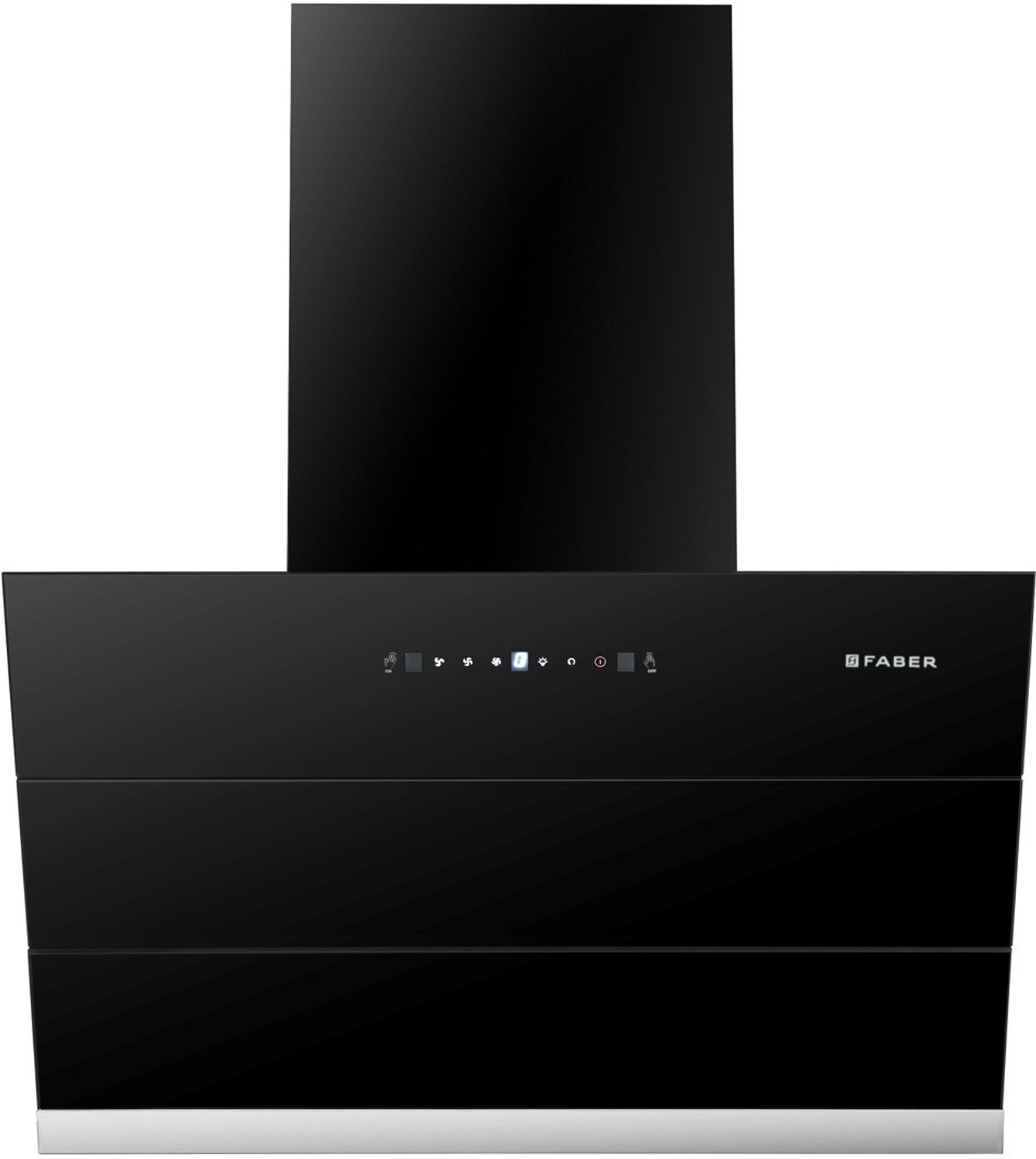 Image of FABER HOOD ZENITH FL SC AC BK 75 Auto Clean Wall Mounted BLACK 1350 CMH Chimney