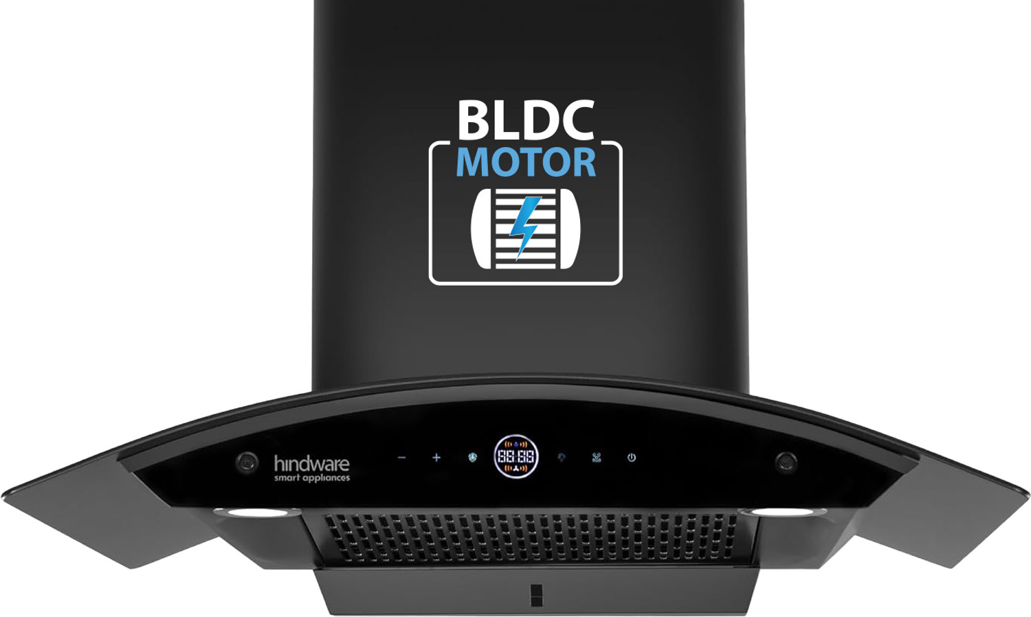 Image of Beyond Appliances Eris 90cm Slant Android Chimney Filter-Less 1500 CMH 60 cm Auto Clean Chimney (Wall Mounted, Black)
