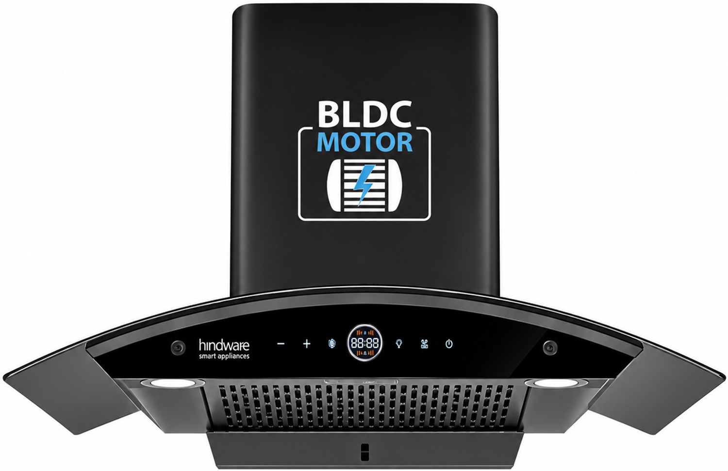 Hindware Smart Appliances Ripple Plus BLDC Autoclean 90 IN Auto Clean | Curved Glass | Filterless | Touch Control | Energy Efficient LED Light | Power...