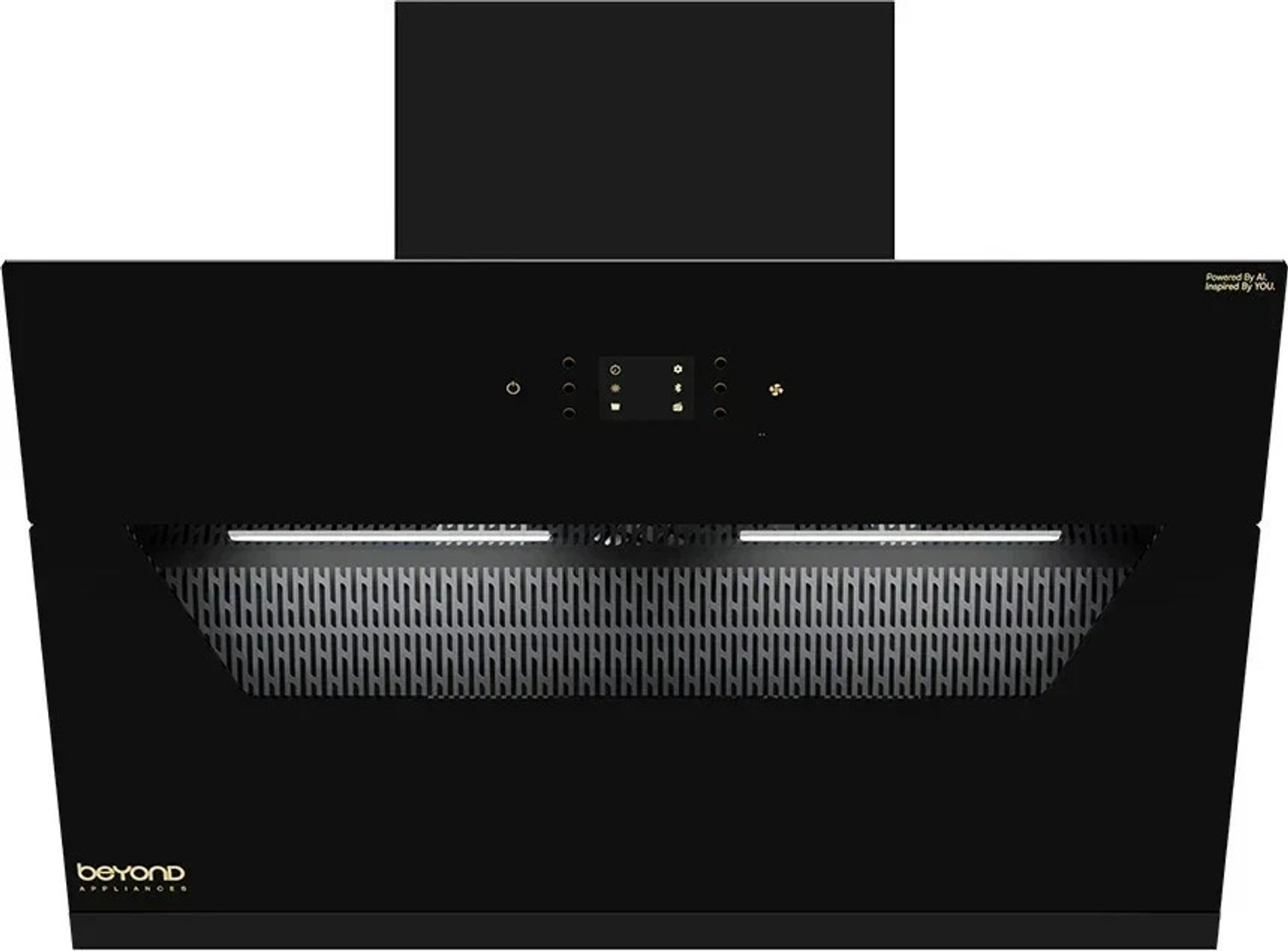 Image of Beyond Appliances Eris 90cm Slant Android Chimney Filter-Less 1500 CMH 60 cm Auto Clean Chimney (Wall Mounted, Black)