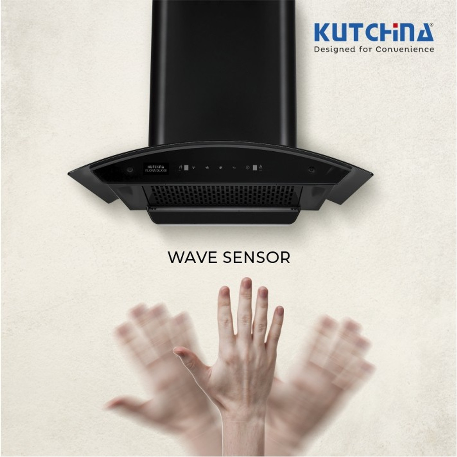 Image of Kutchina Flora Dlx 60 Auto Clean Wall Mounted NA 1200 CMH Chimney