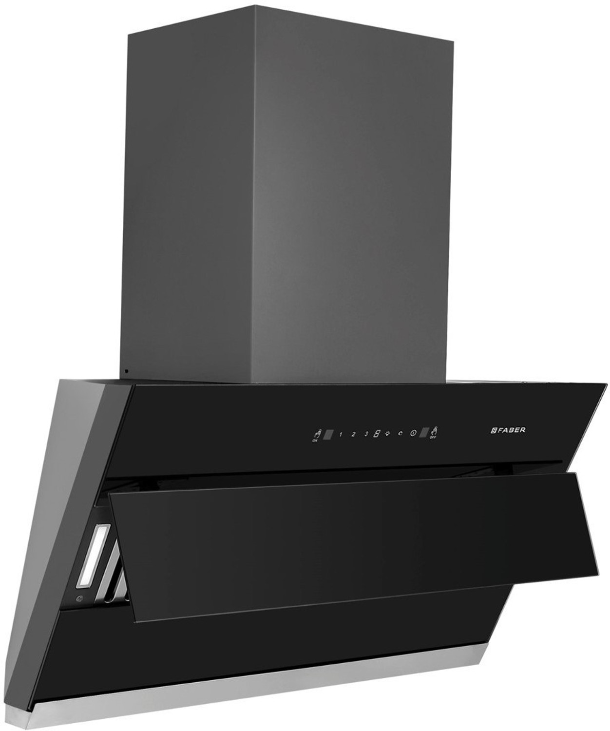 Image of FABER HOOD ZENITH FL SC AC BK 75 Auto Clean Wall Mounted BLACK 1350 CMH Chimney
