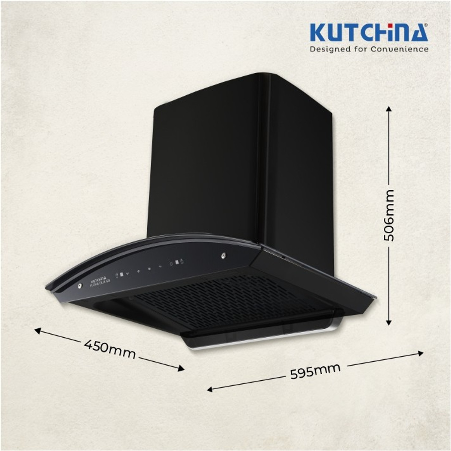 Image of Kutchina Flora Dlx 60 Auto Clean Wall Mounted NA 1200 CMH Chimney