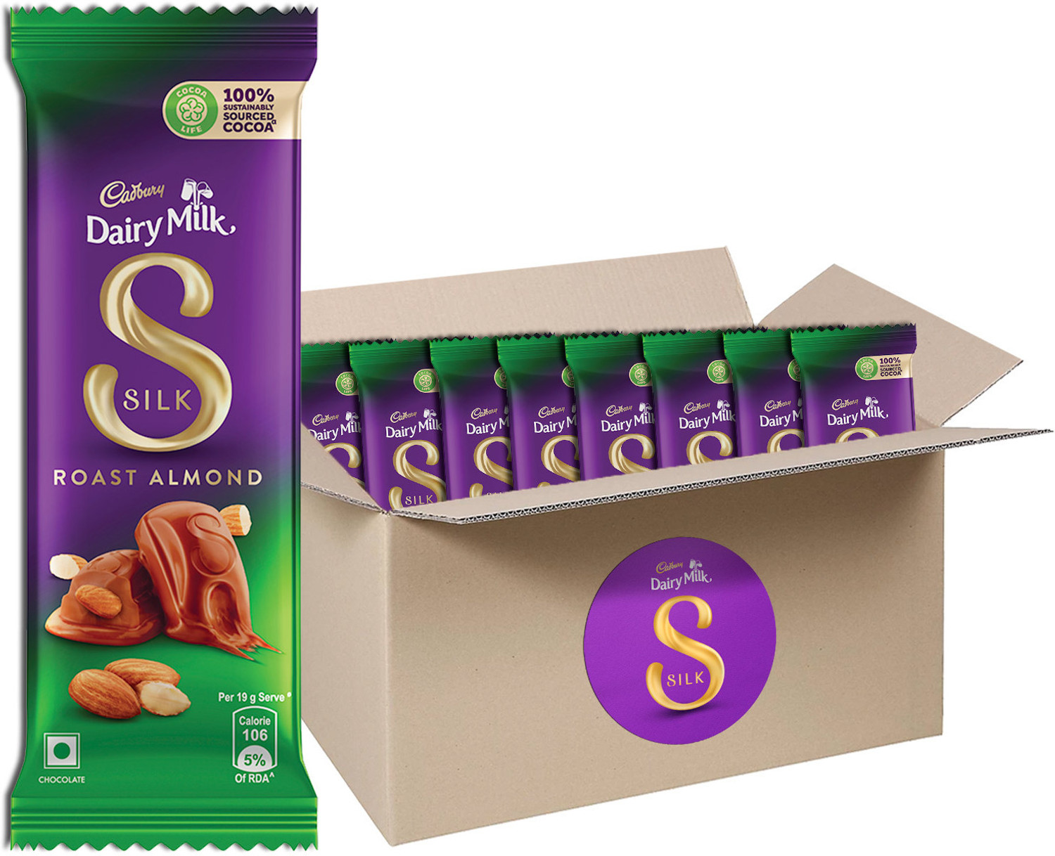 Image of Cadbury Dairy Milk Silk Roast Almond Chocolate Bars