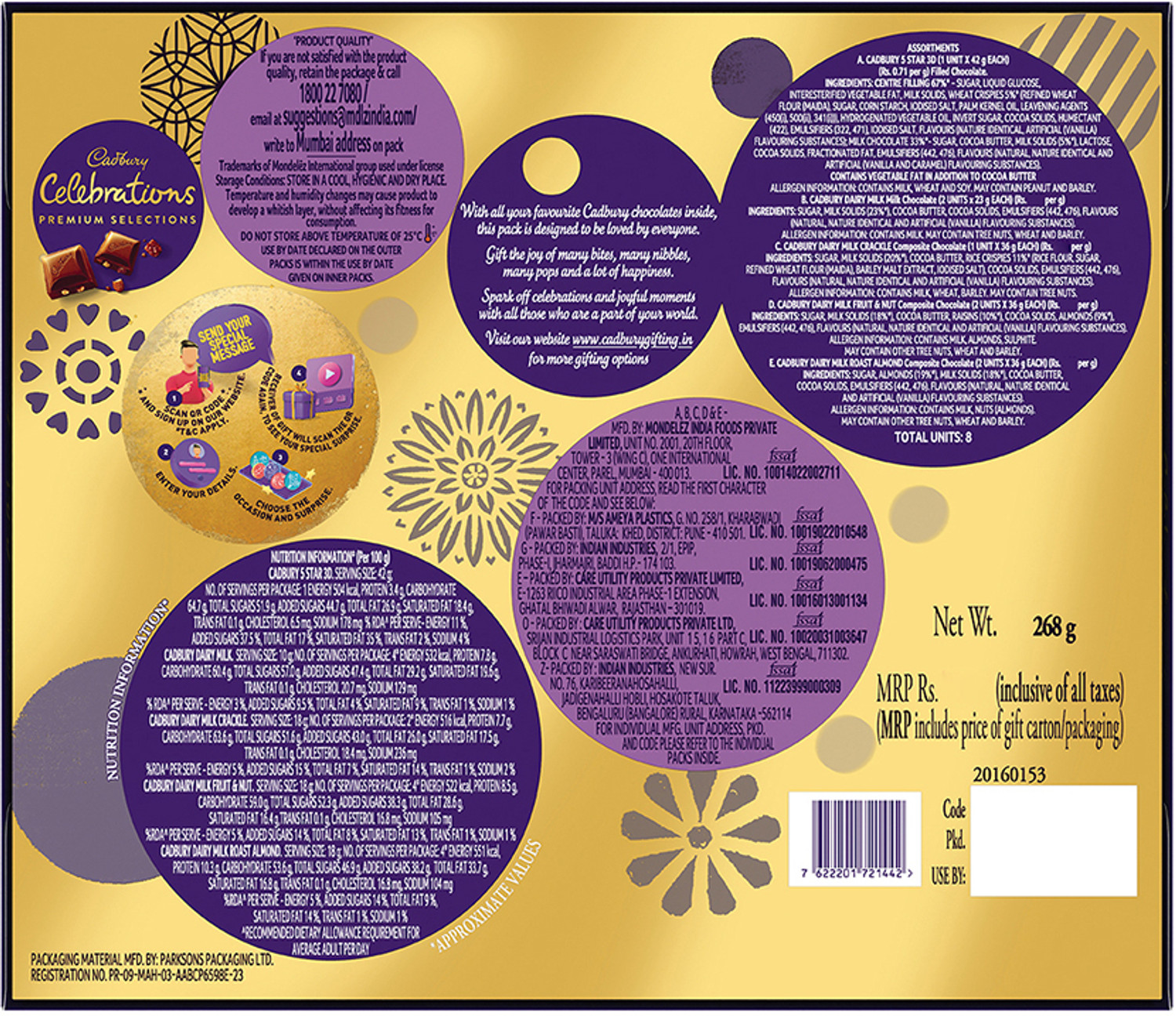 Image of Cadbury Celebrations Premium Selections Assorted Chocolate Gift Pack Bars Bars