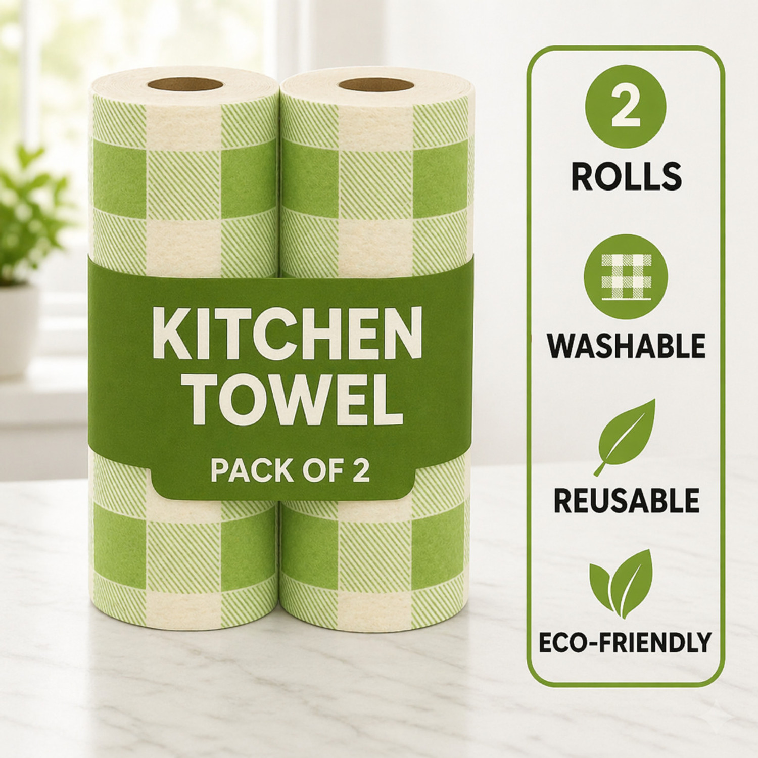 Image of Liftoff kitchen towel roll pack of 2 (1 Ply, 160 Sheets)