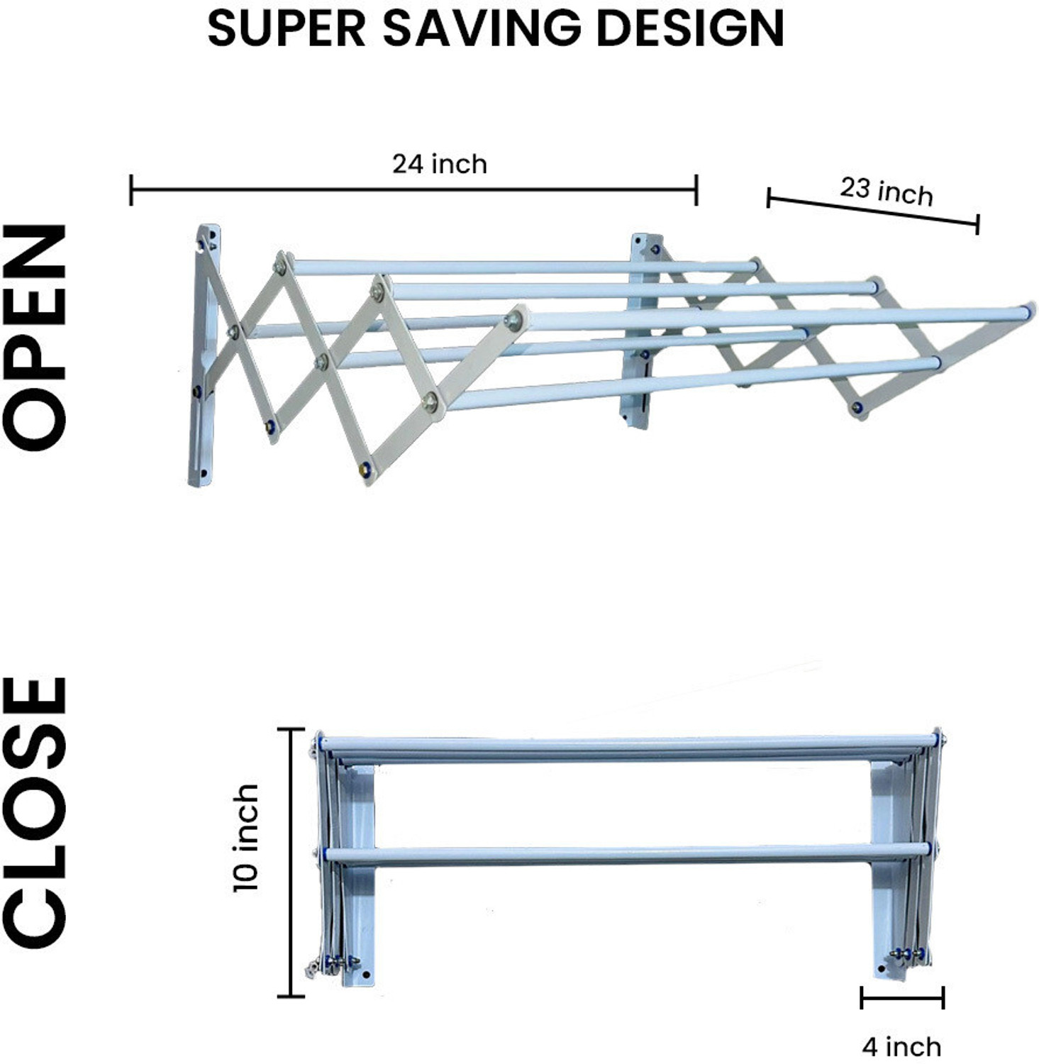 Image of doodad Steel Wall Cloth Dryer Stand CDS-MSWM4T (4 Tier)
