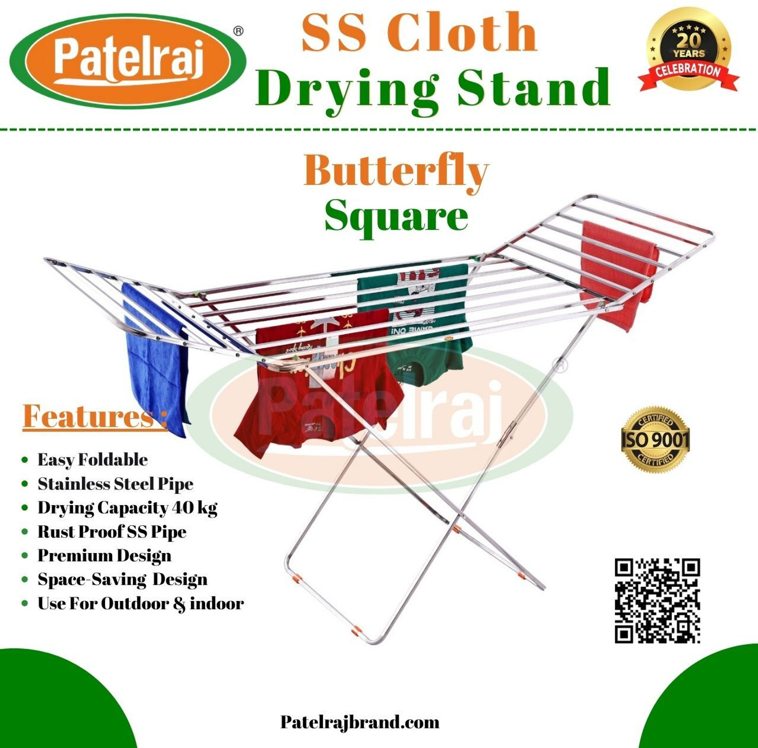 Image of Flipkart SmartBuy Steel Floor Cloth Dryer Stand Pipe Cloth Stand Black Big FSB-004 (1 Tier)