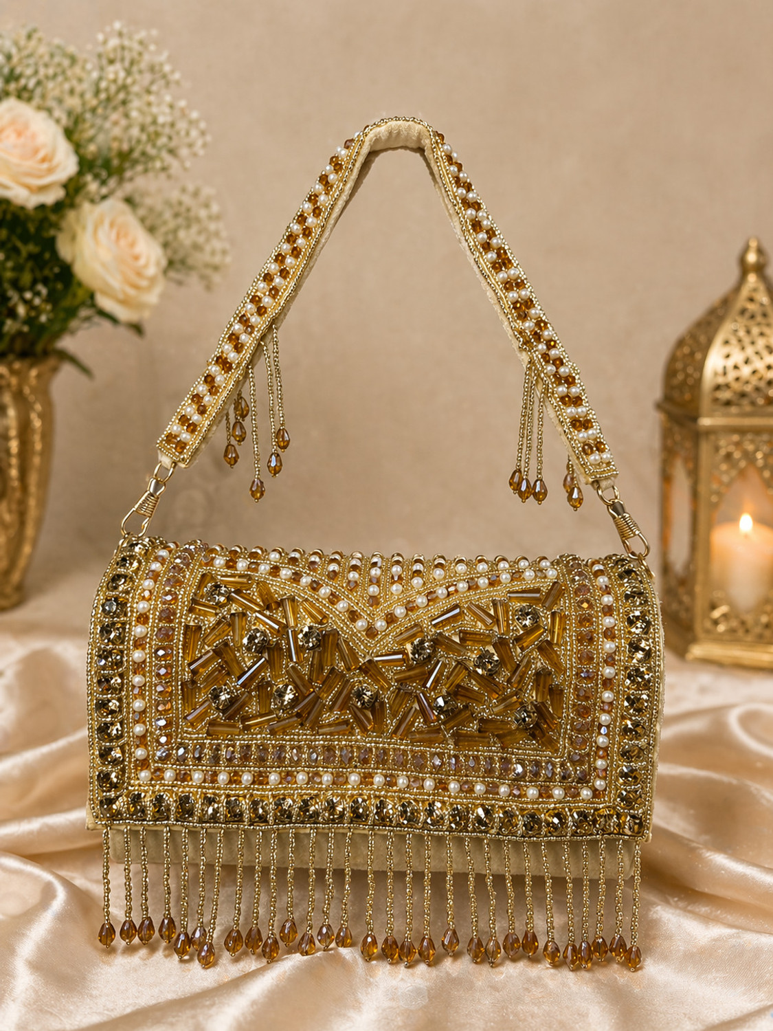 I Z Enterprises Party Gold Clutch