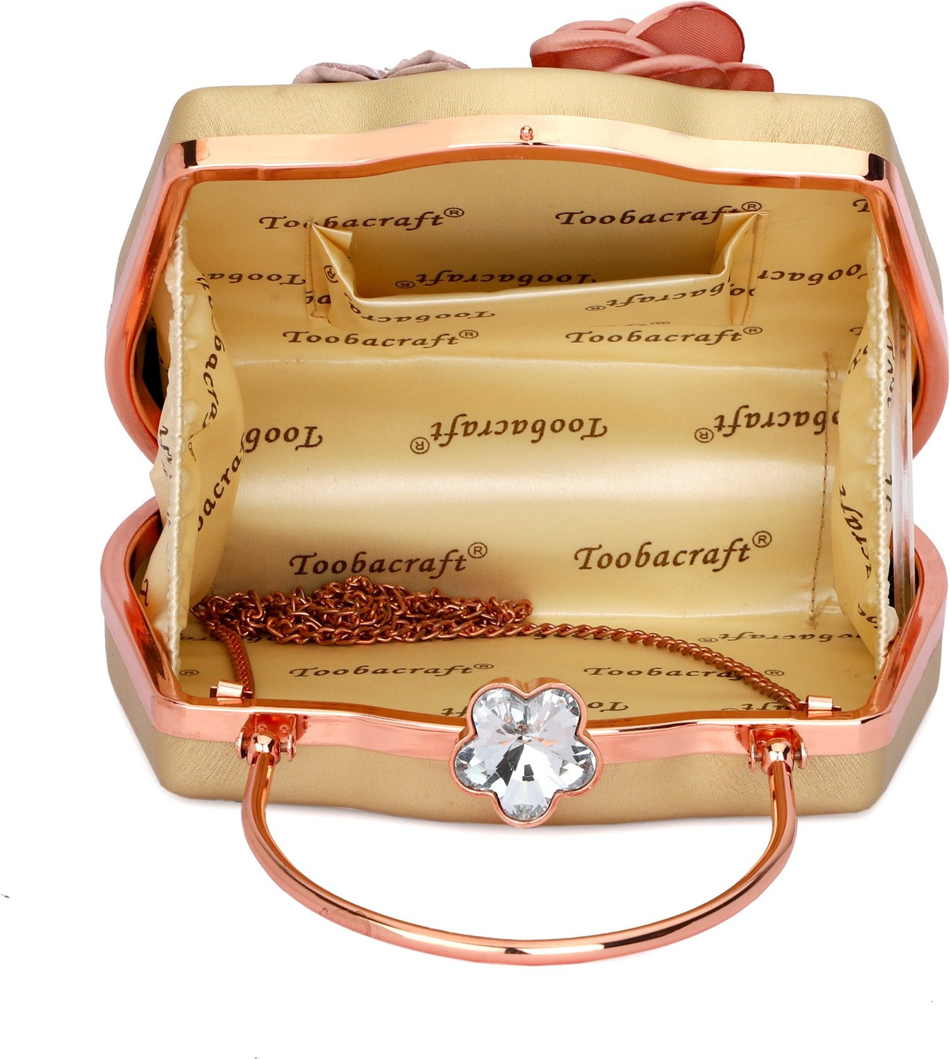 Toobacraft party top gold clutch