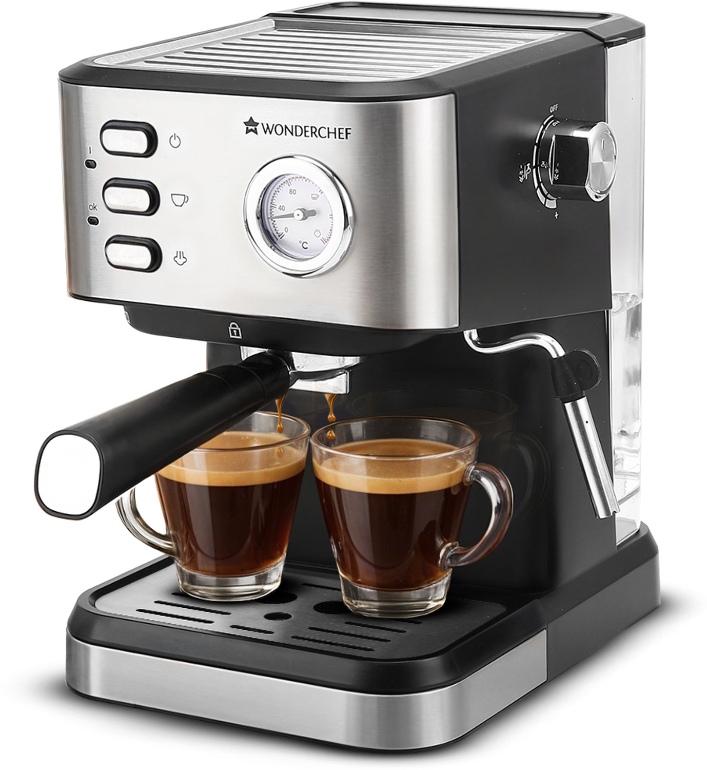 WONDERCHEF Regenta Espresso Coffee Machine With Steamer for Cuppuccino