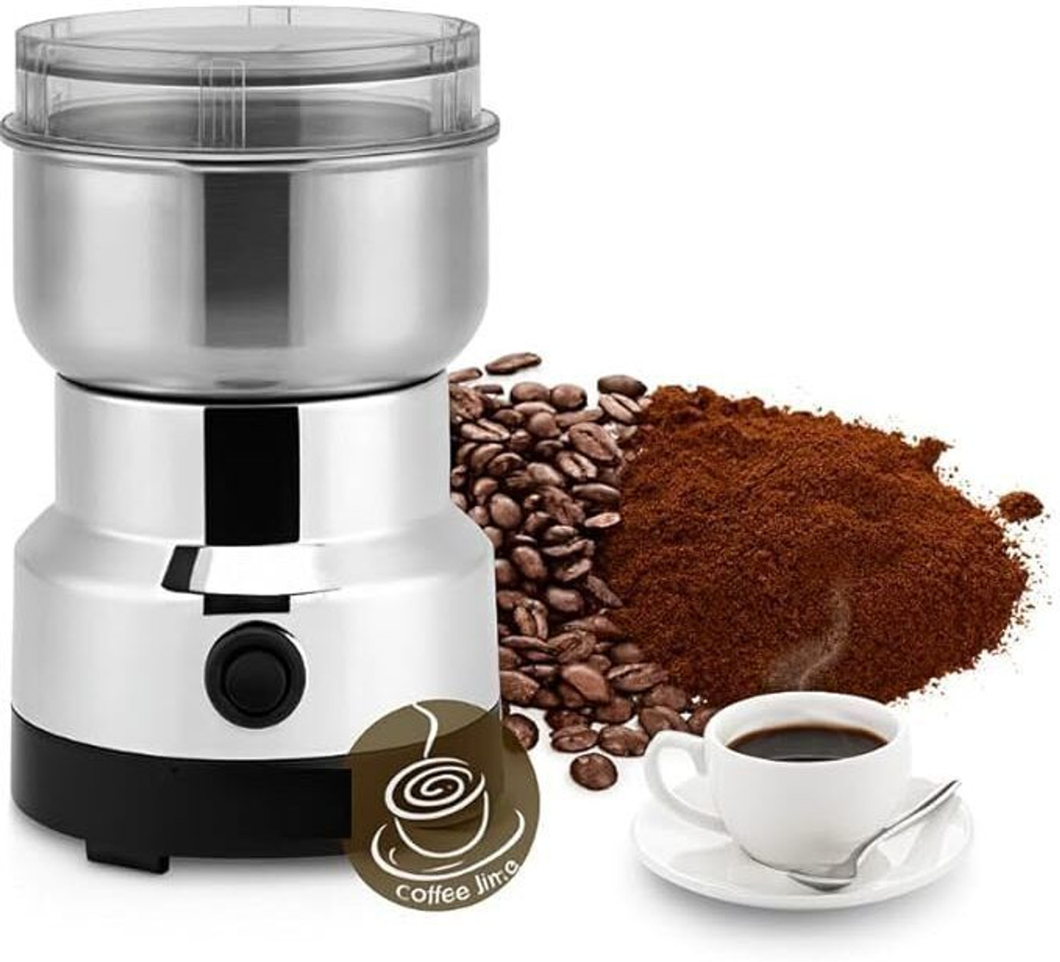 Image of DAKSHWAY Mini Mixer Grinder 800 W Juicer Mixer Grinder (Electric Portable Coffee Bean and Spice Grinder Machine for Whole Coffee Beans | 1 Jar | Silver)