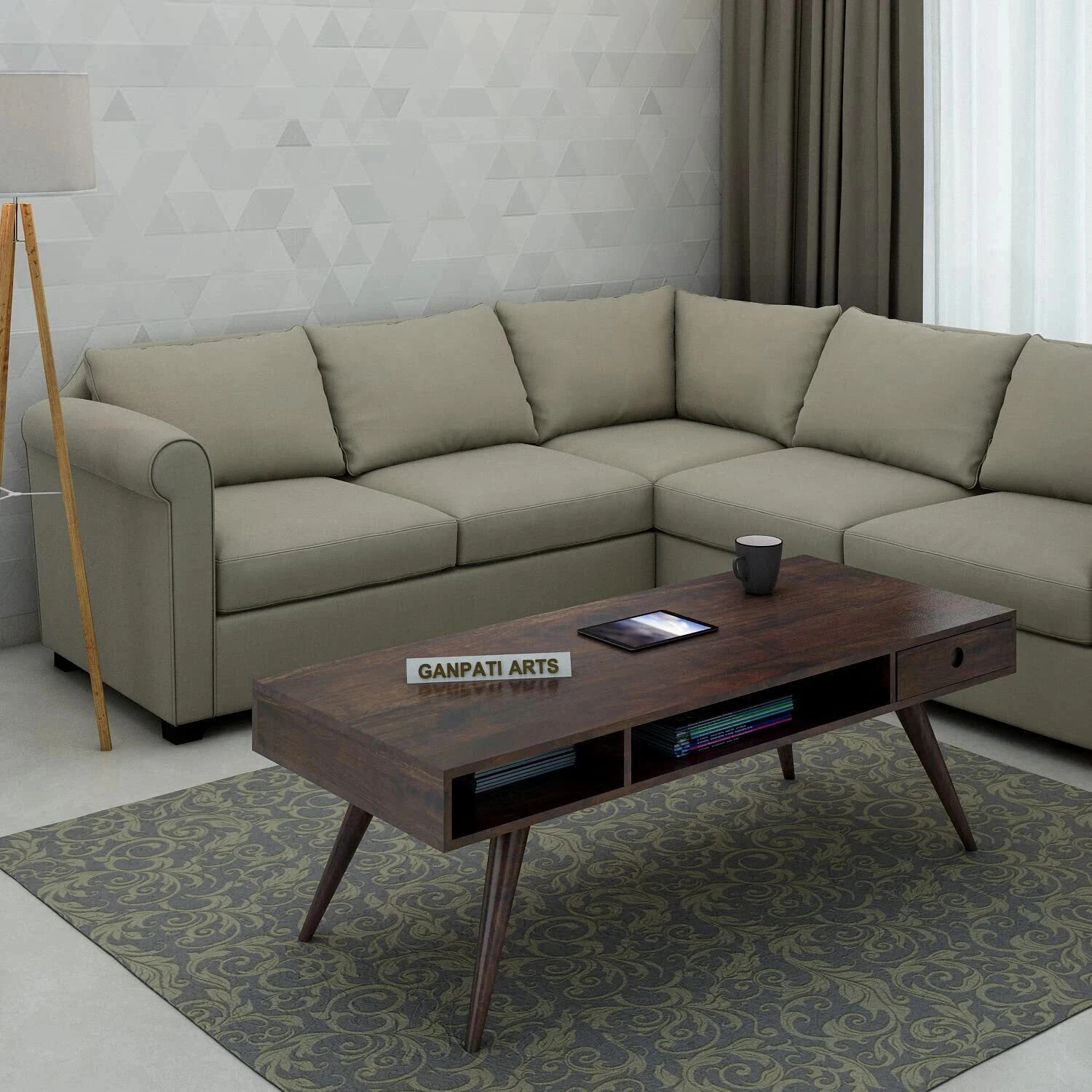 Image of Flipkart Perfect Homes Nora Fabric 4 Seater Sofa (Finish Color - Teal, DIY(Do-It-Yourself))