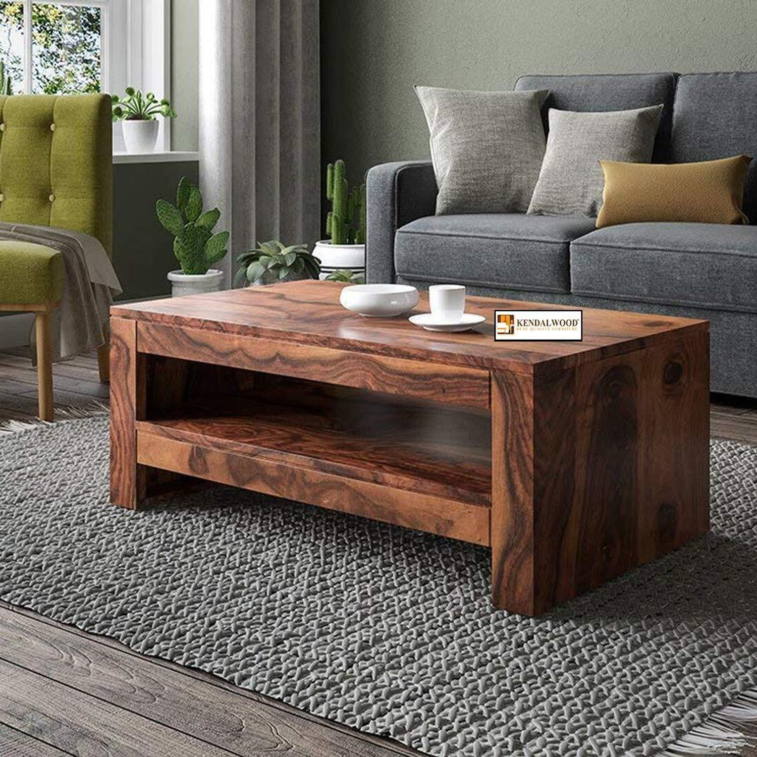 Kendalwood Furniture Solid Wood Coffee Table  (Finish Color - Teak F