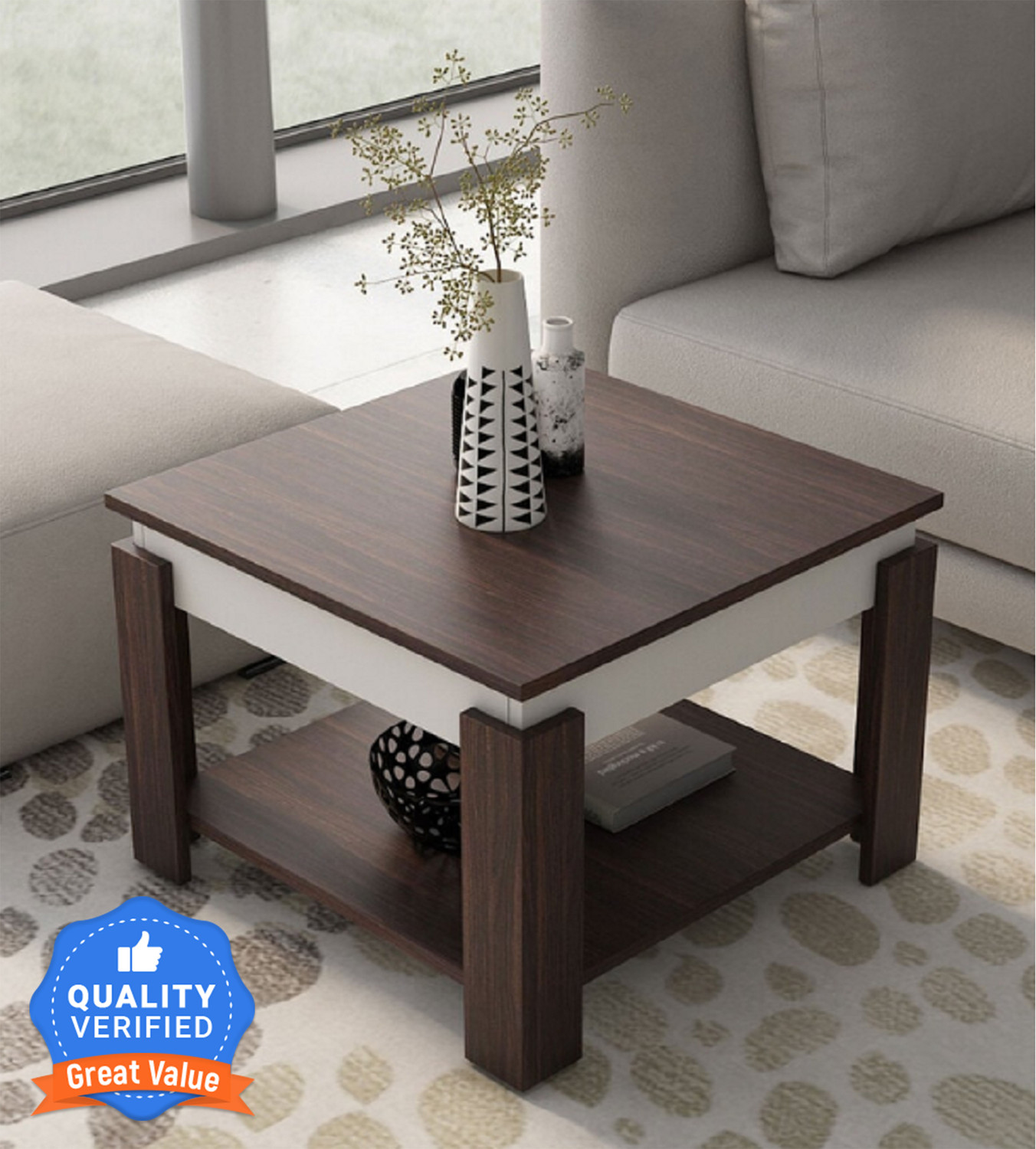Allie Wood Alex Engineered Wood Coffee Table Finish Color
