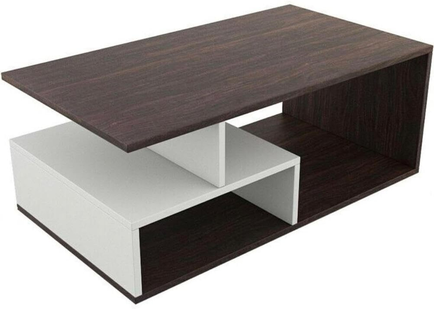 Image of FORKTAIL Engineered Wood Center Table /Teapoy with Shelve for Living Room Engineered Wood Coffee Table (Finish Color - Brown Textured, DIY(Do-It-Yourself))