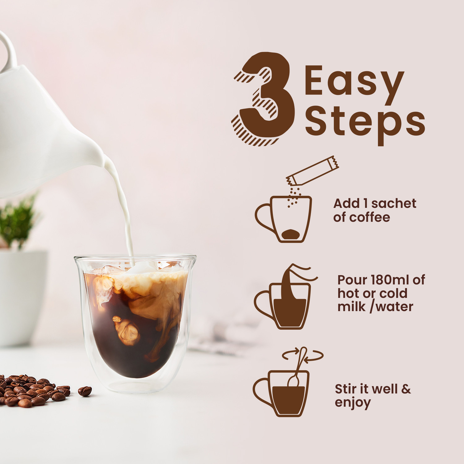 Image of Bevzilla Instant Coffee Powder - 48 Sachets Box,Assorted Flavour,12 Sachets Each Flavour Instant Coffee