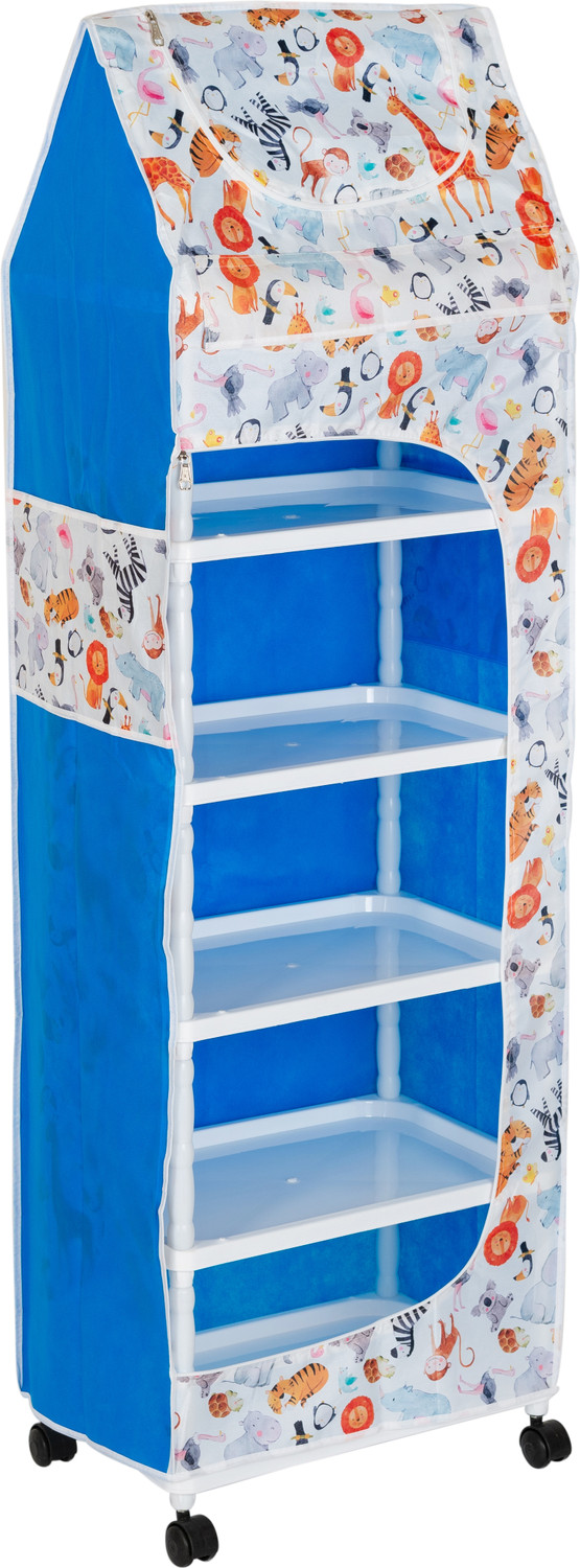 HEGZI Baby Wardrobe for Clothes 6 Shelve almirah for Clothes PVC Colla