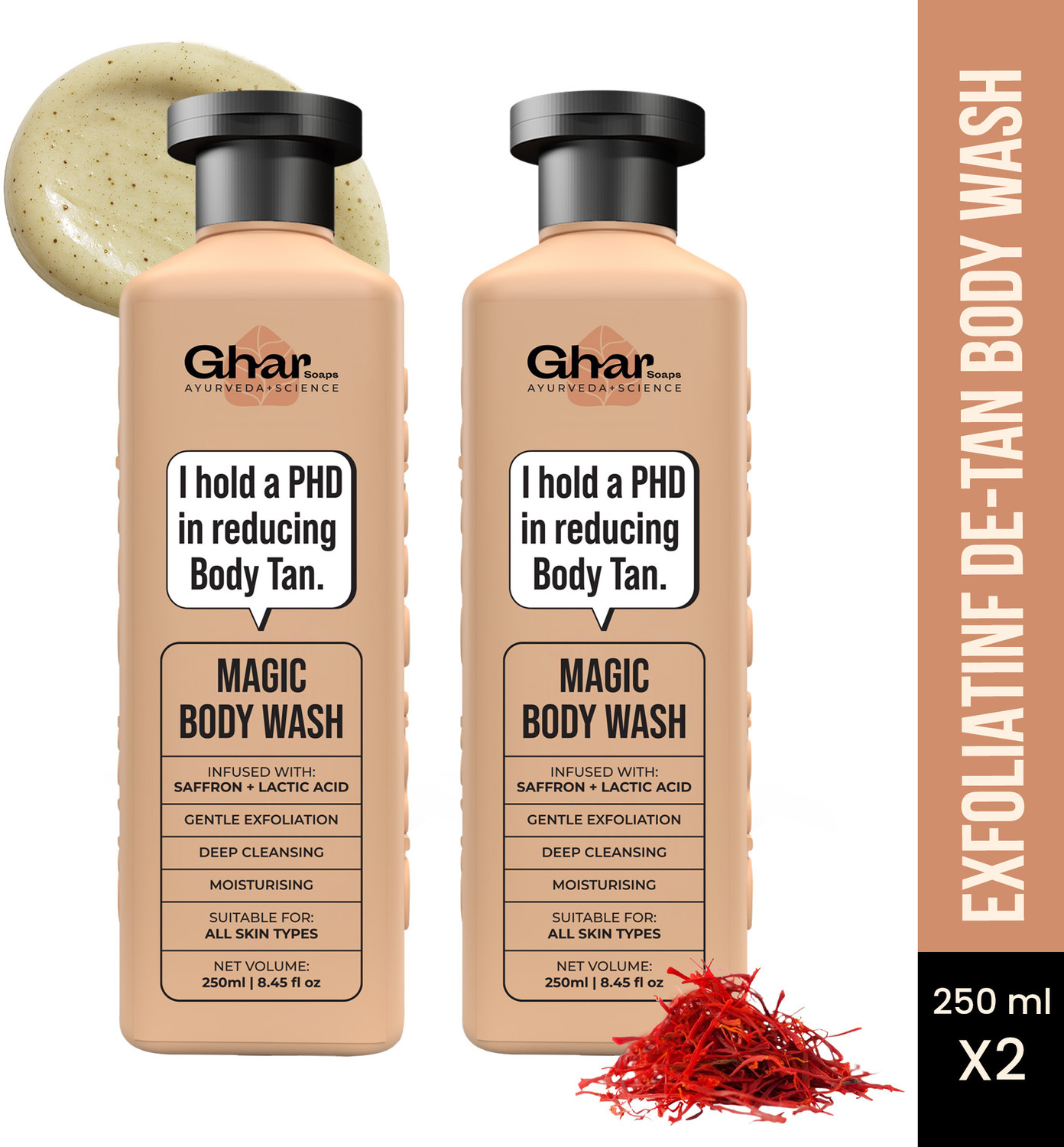 Image of Ghar Soaps De-Tan Magic Combo - Magic Soap Pack of 2 & Magic Facewash (3 Items in the set)