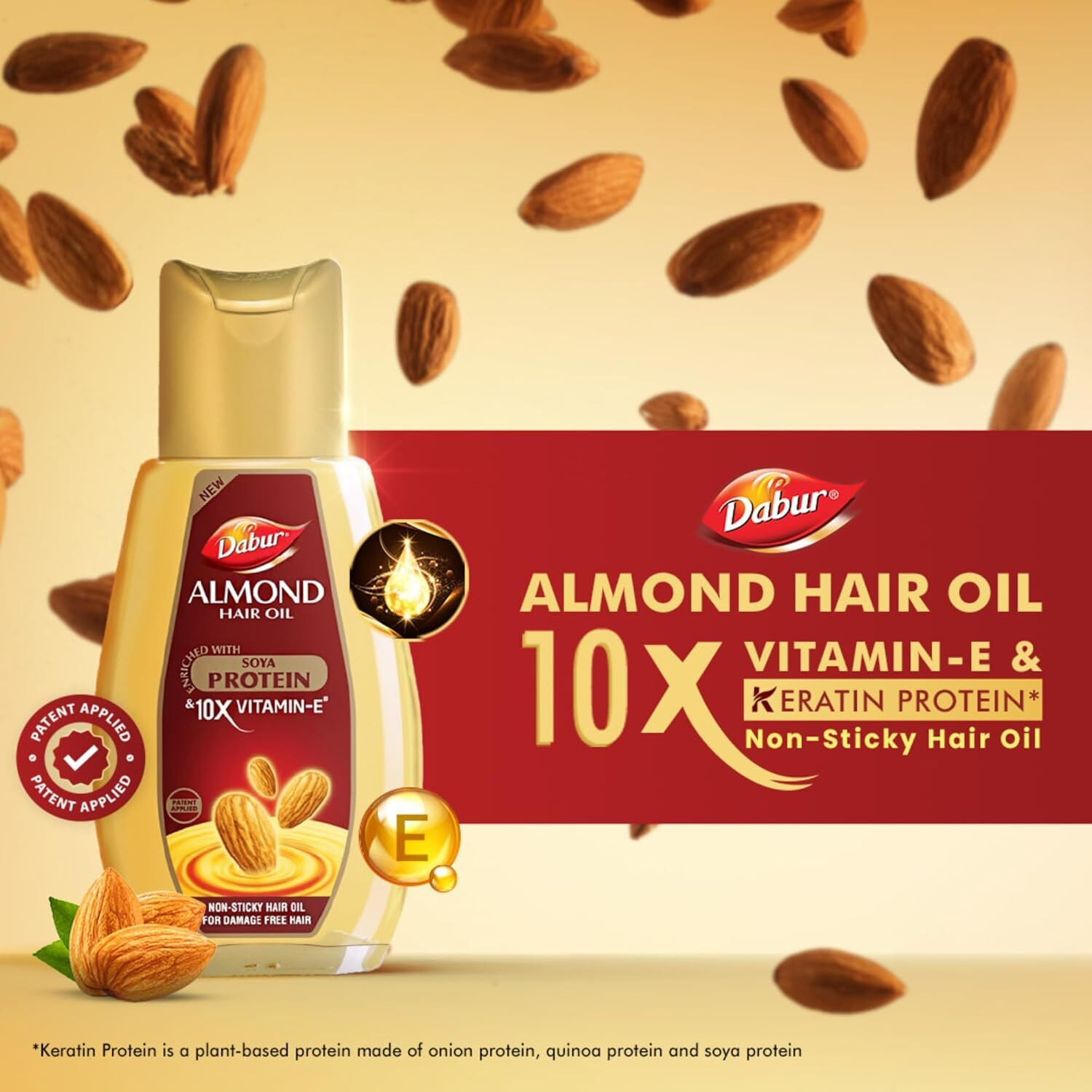 Image of Dabur Almond Hair OIL 95 ML *2 PLASTIC BOTTLE Hair Oil (190 ml)
