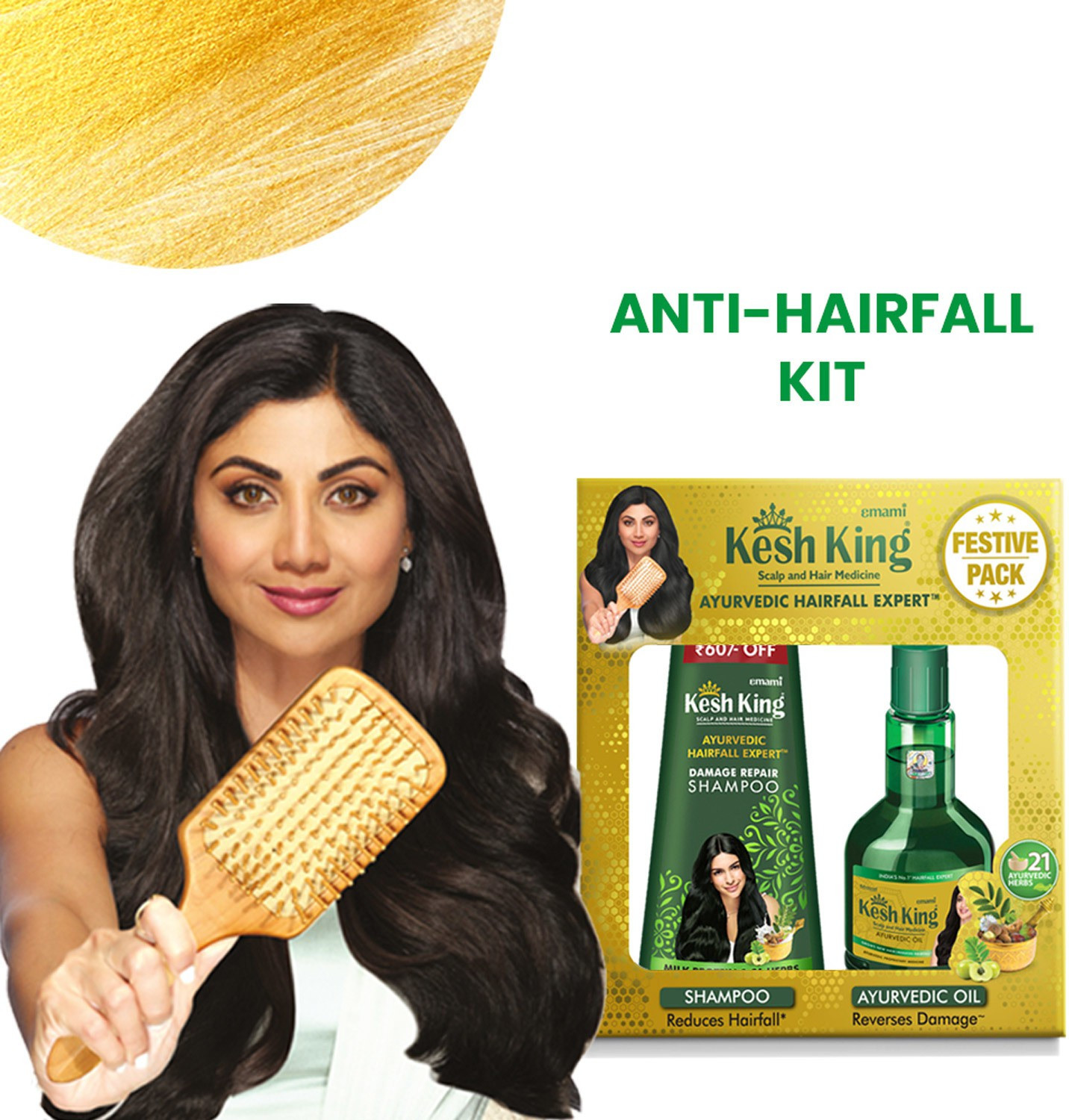 Image of Kesh King Ayurvedic Oil 300ml + Damage Repair Shampoo 340ml