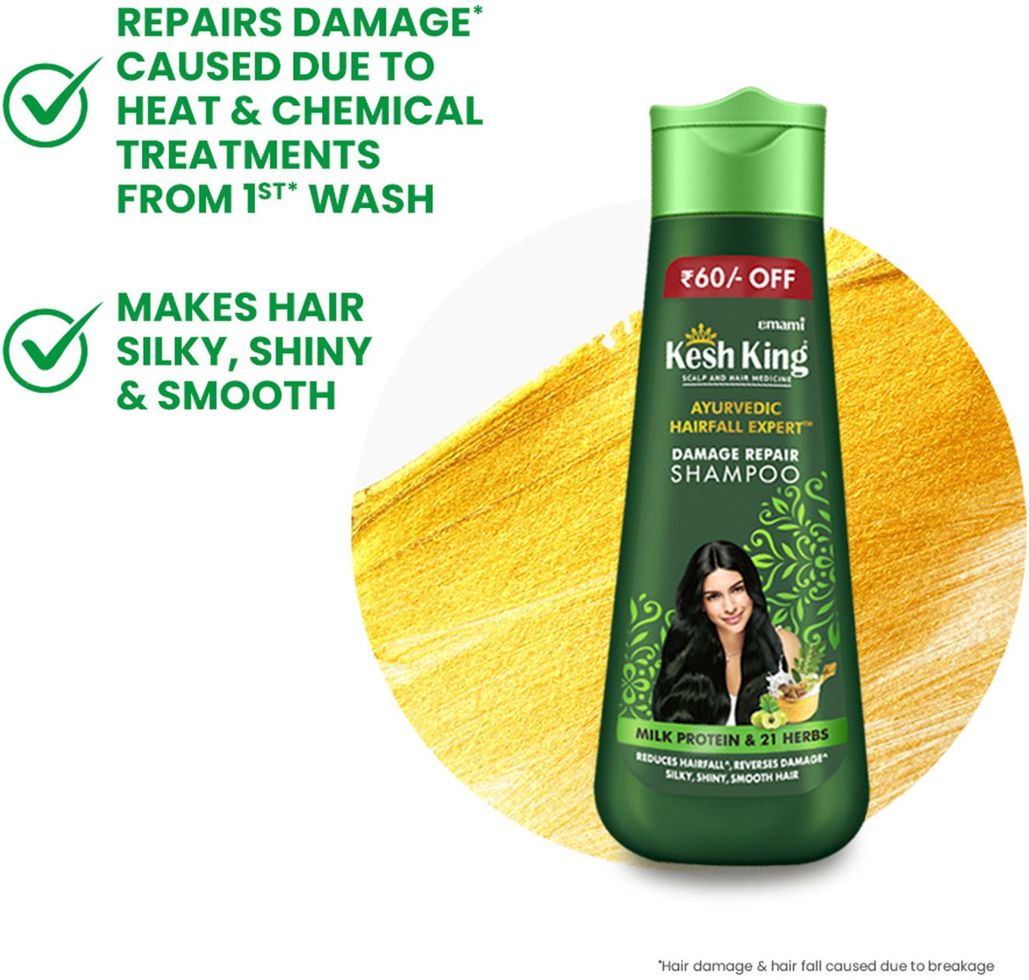 Image of Kesh King Ayurvedic Oil 300ml + Damage Repair Shampoo 340ml