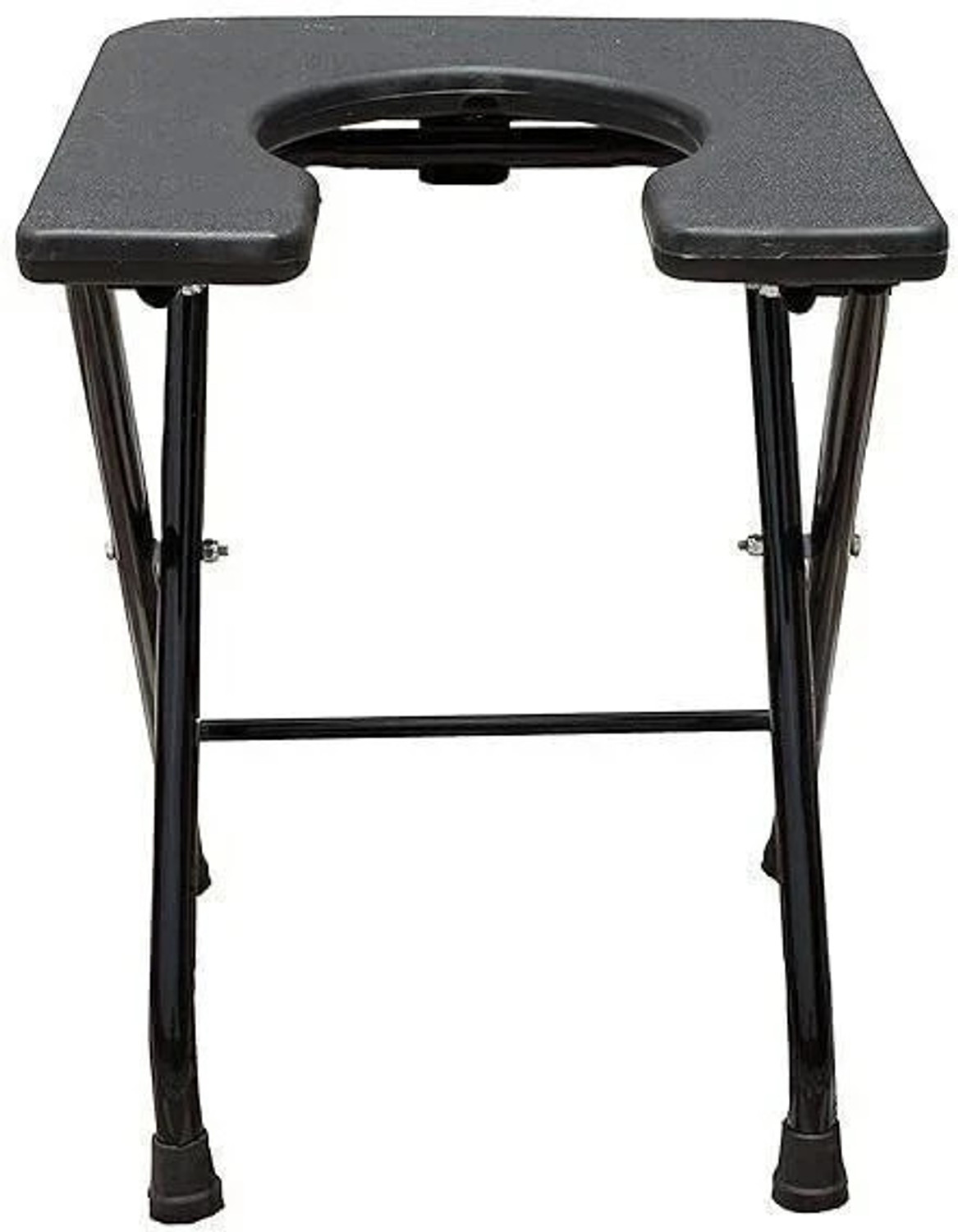 MEDICORE Black Commode Chair – Portable Toilet Seat Stool