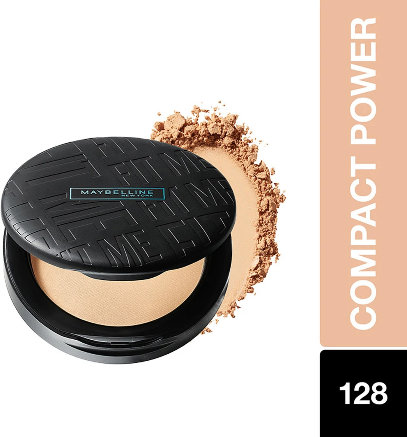 MAYBELLINE NEW YORK Fit Me Shade 128 Compact Powder, 8g - Powder that Protects Skin from Sun, Absorbs Oil, Sweat and helps you to stay fresh for upto 12Hrs Compact  (Shade 128, 8 g)